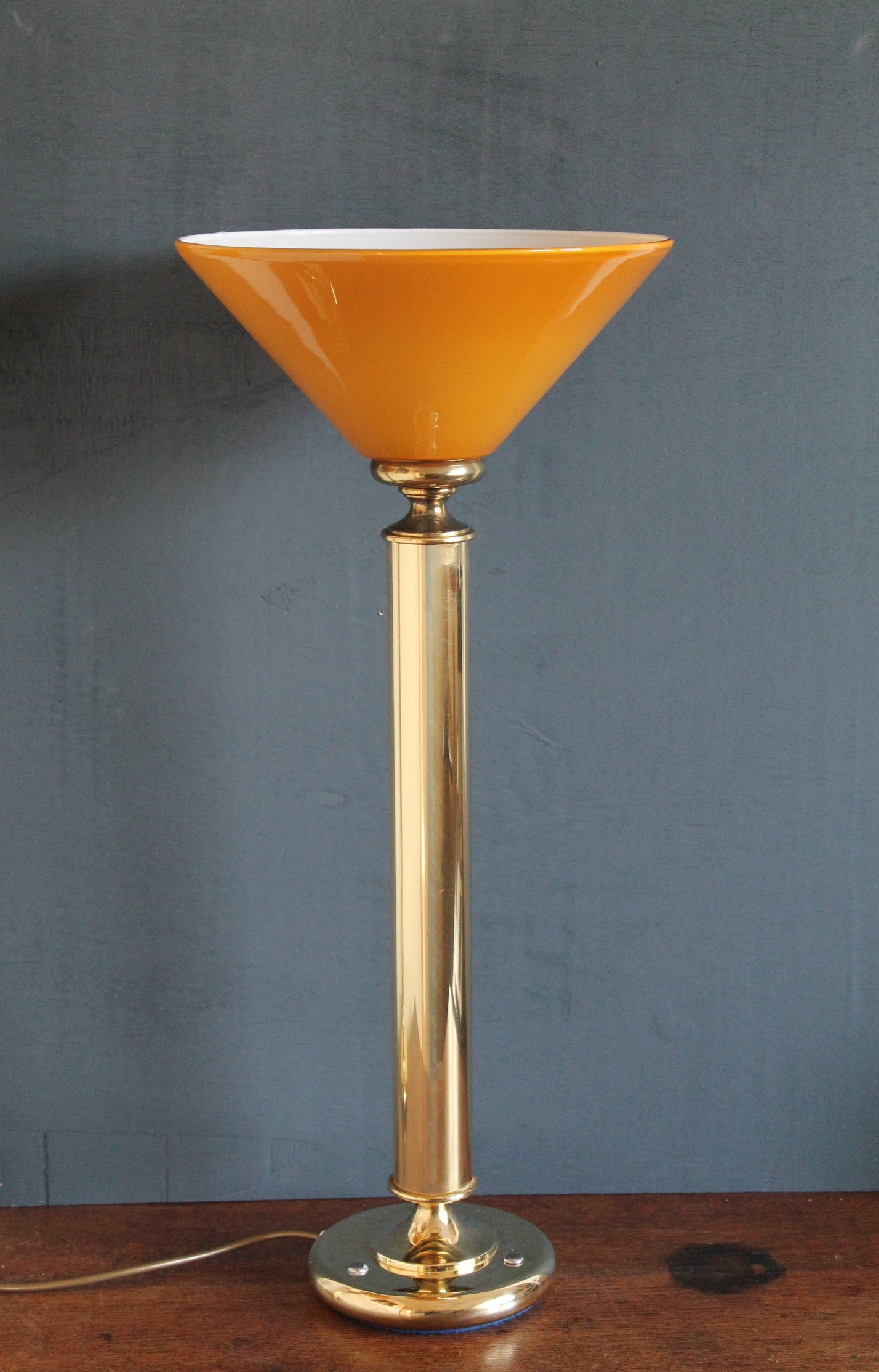 Brass up-light table lamps