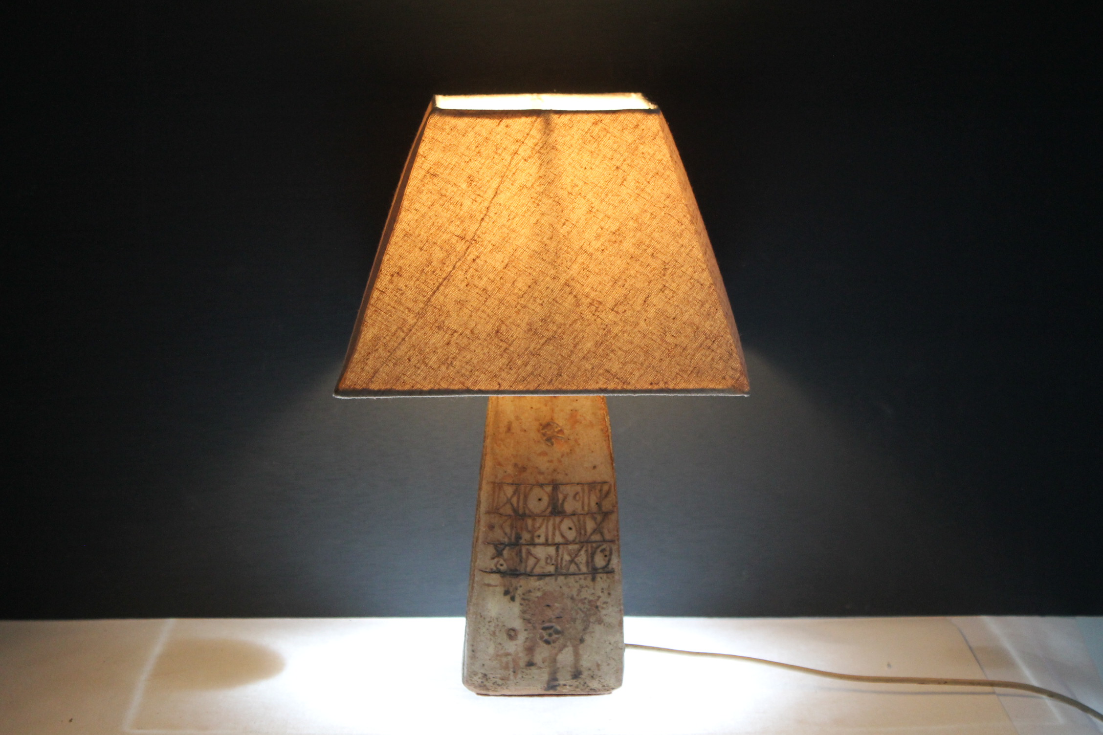 Mid century studio pottery table lamp