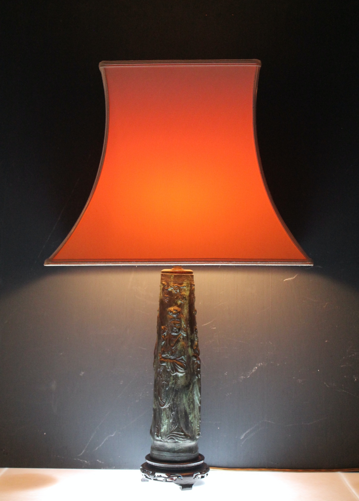 Archaic Chinese Bronze Cylindrical Vase 