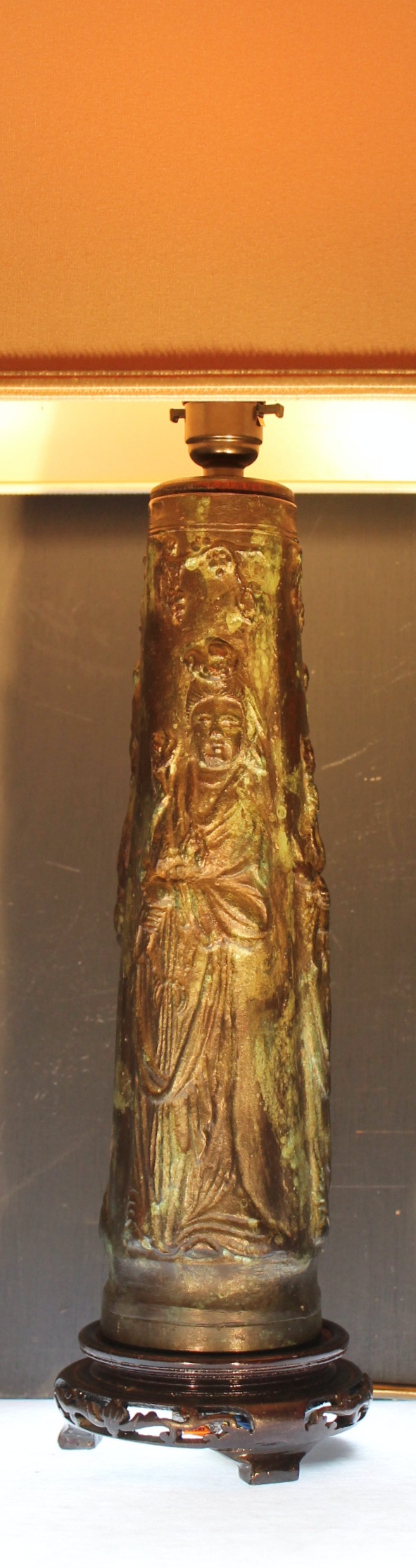 Archaic Chinese Bronze Cylindrical Vase 