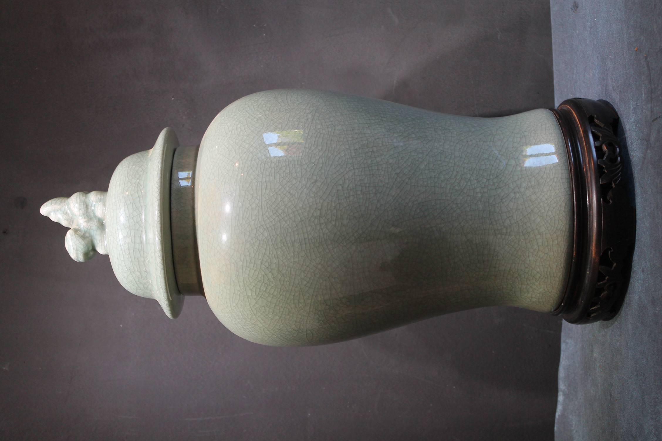 Chinese Celadon Lidded Jar