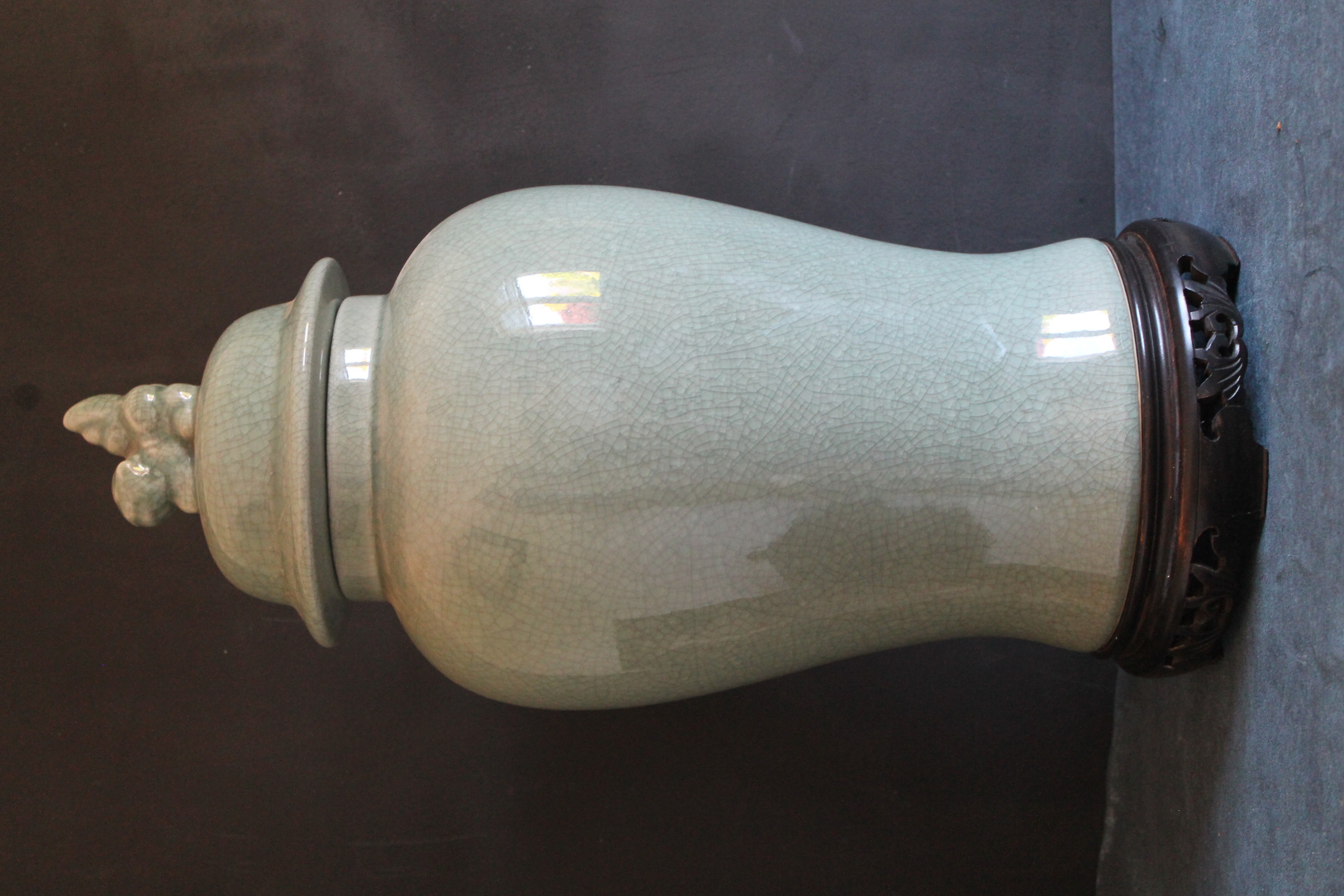 Chinese Celadon Lidded Jar