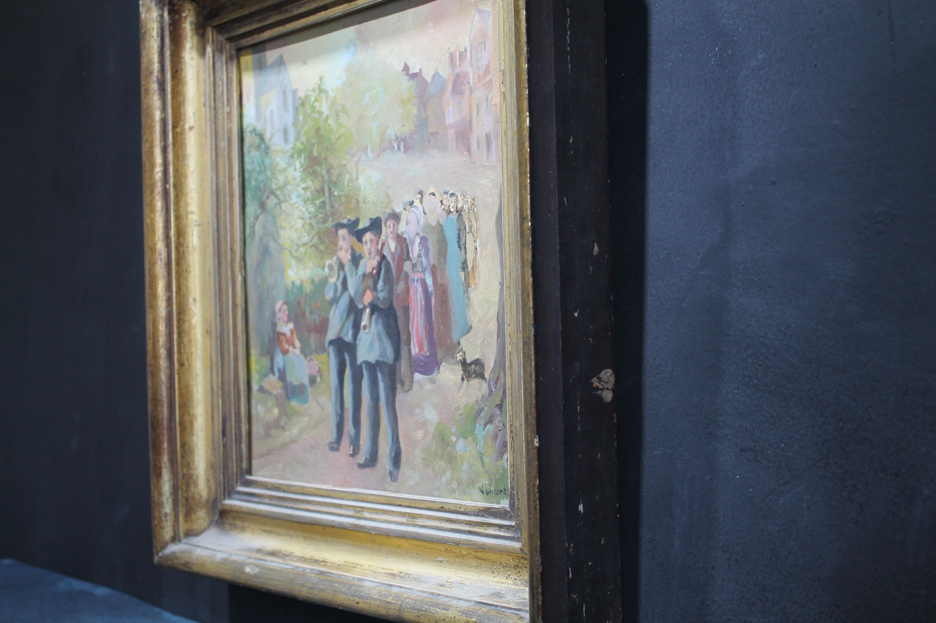 European Fine Art. People Scene. Distressed