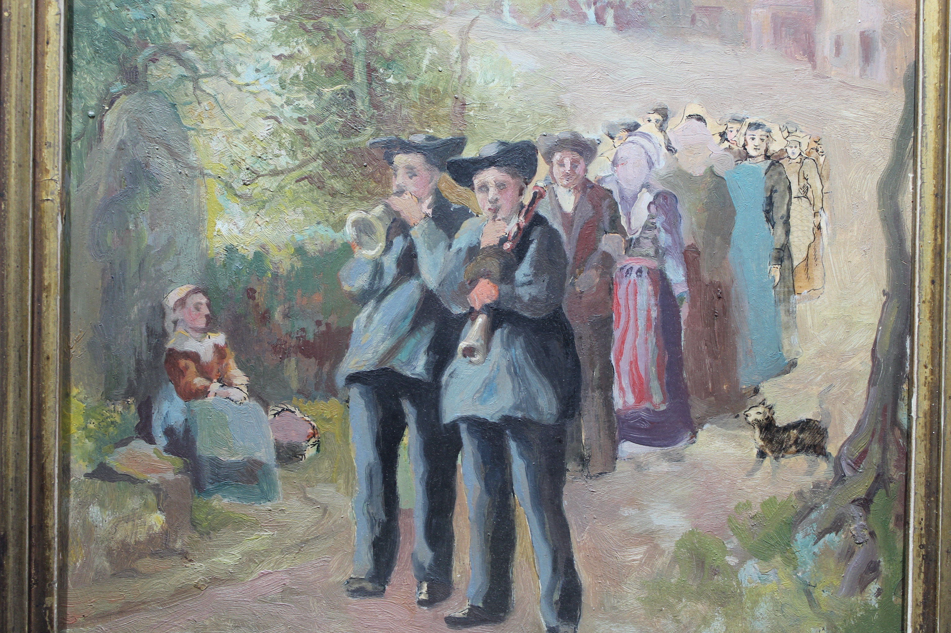 European Fine Art. People Scene. Distressed