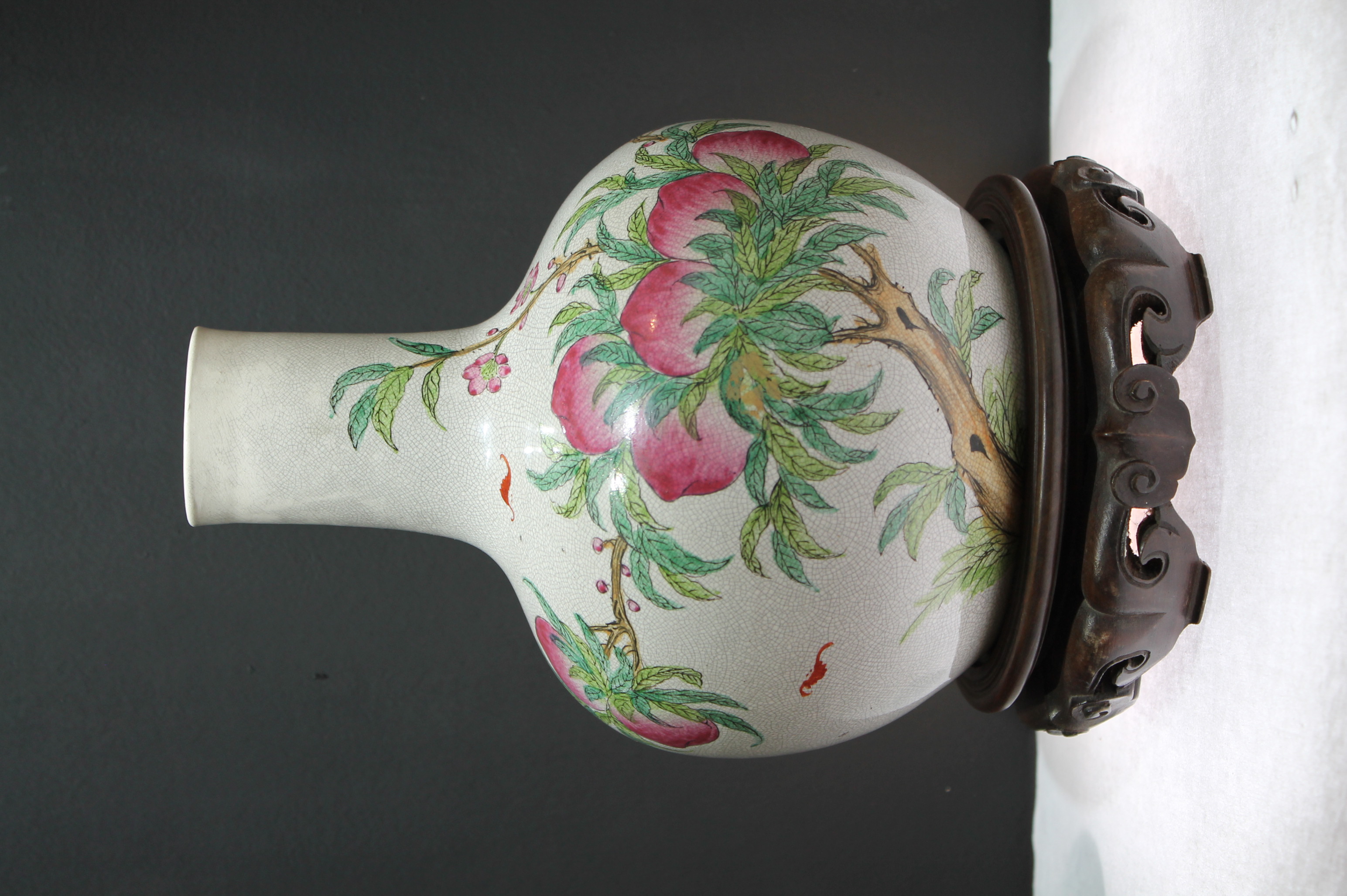 Nine Peaches Chinese Vase