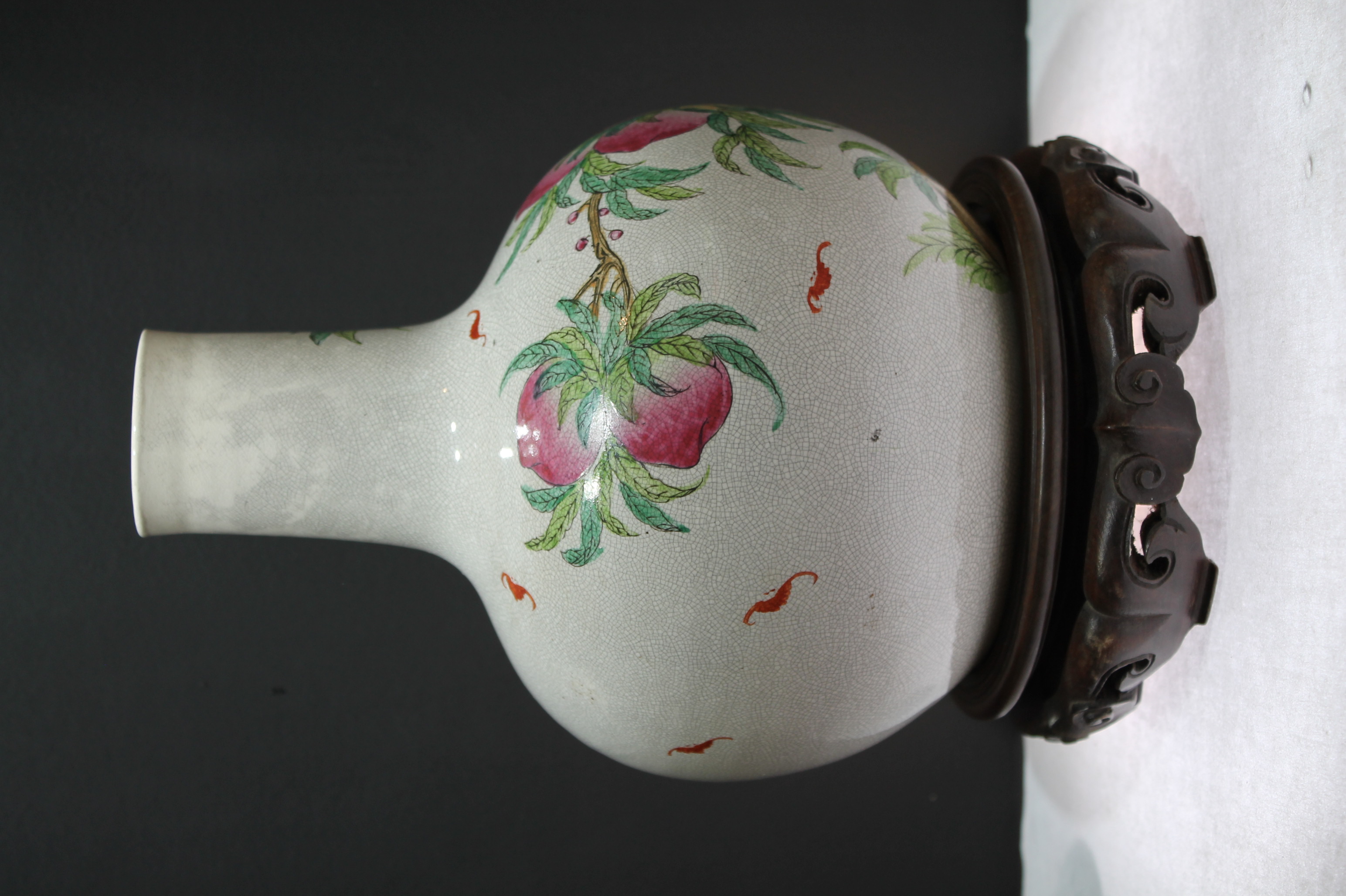 Nine Peaches Chinese Vase