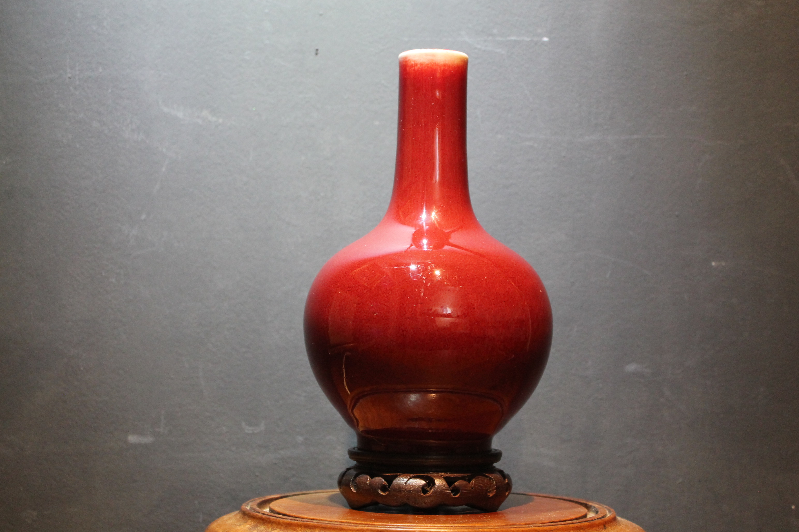 Chinese Copper Red Langyao bottle vase