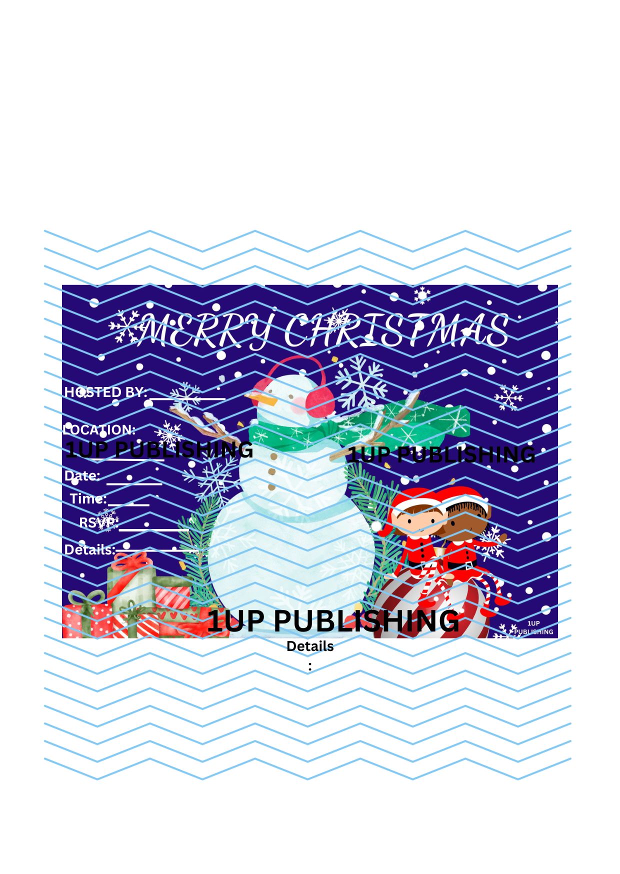 Snowman ,and Girl's Christmas Part Invitation