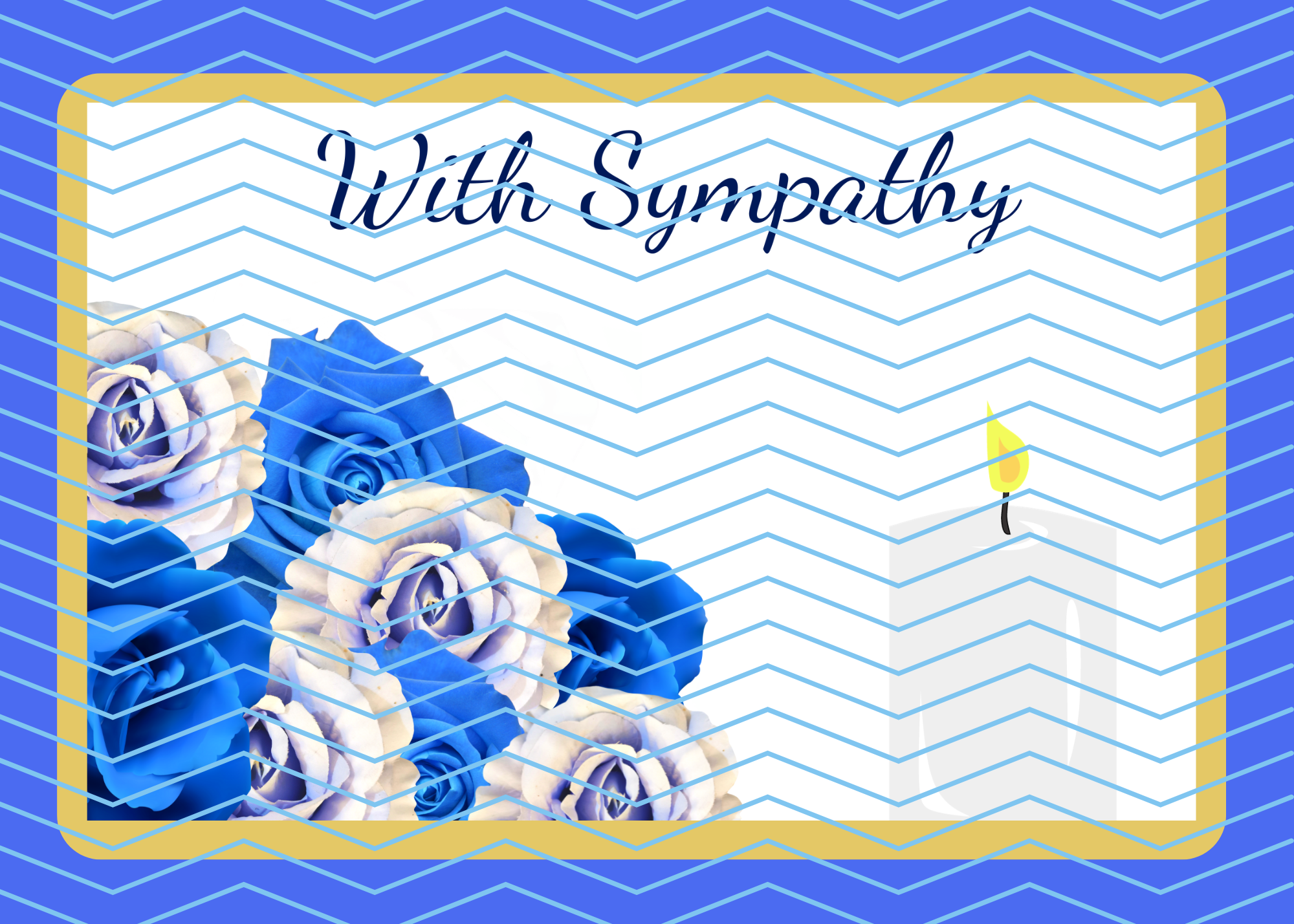 With Sympathy  Blue Rose greeting card