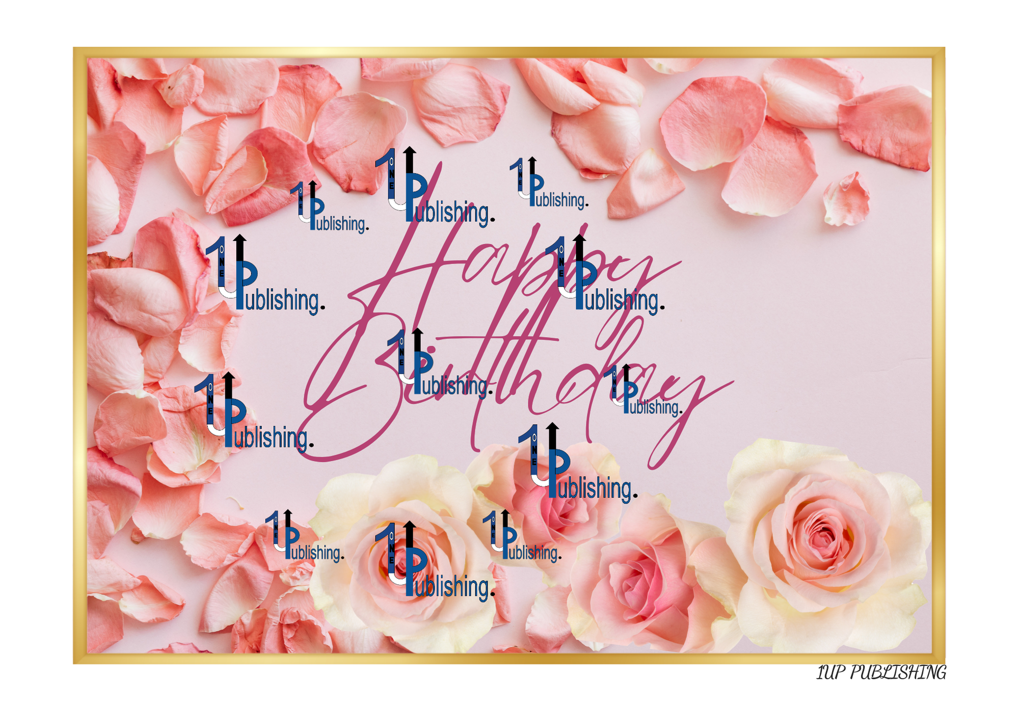 Happy Birthday Rose Petals Greeting Card