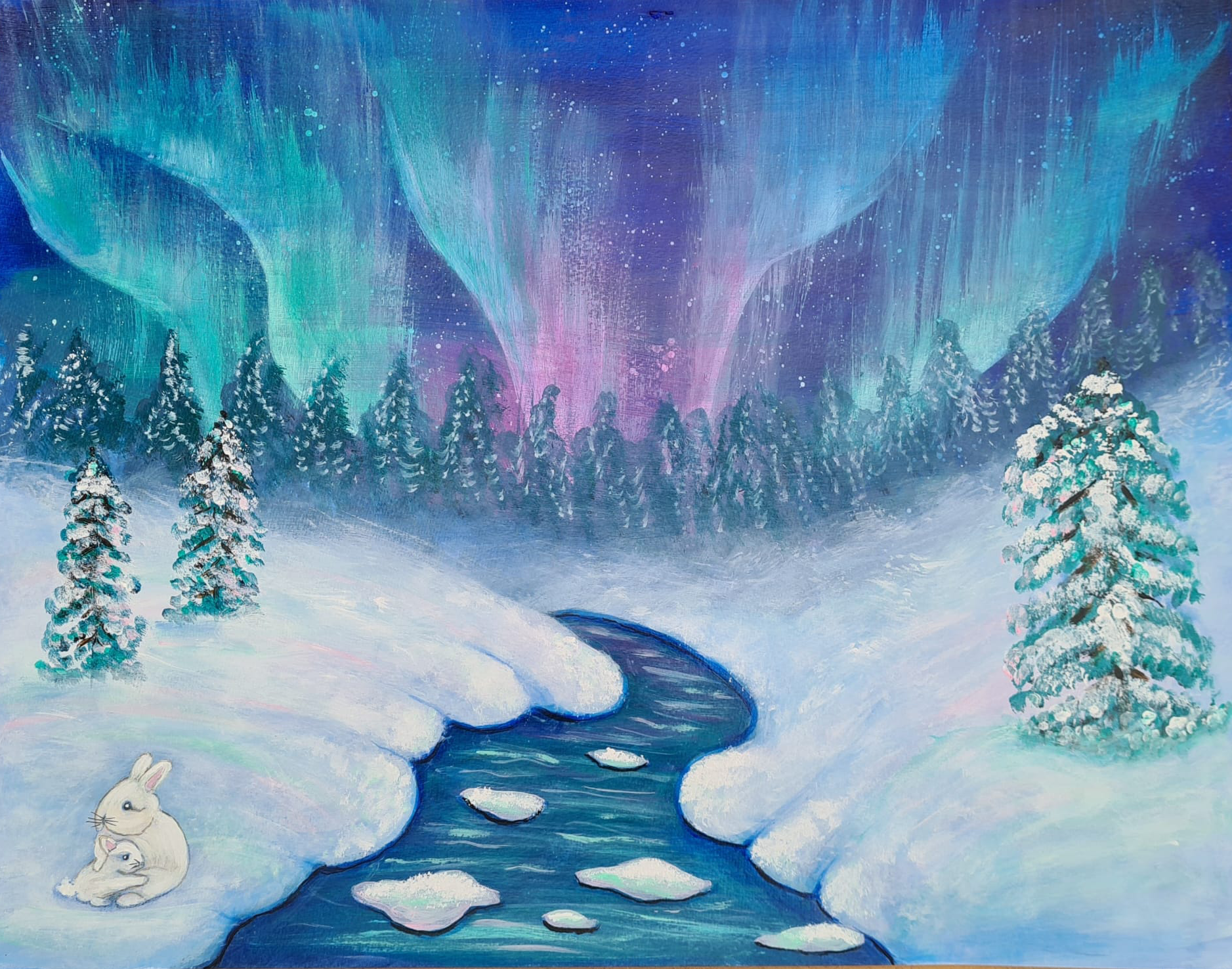 The Bunny and the Stream in the Polar Night