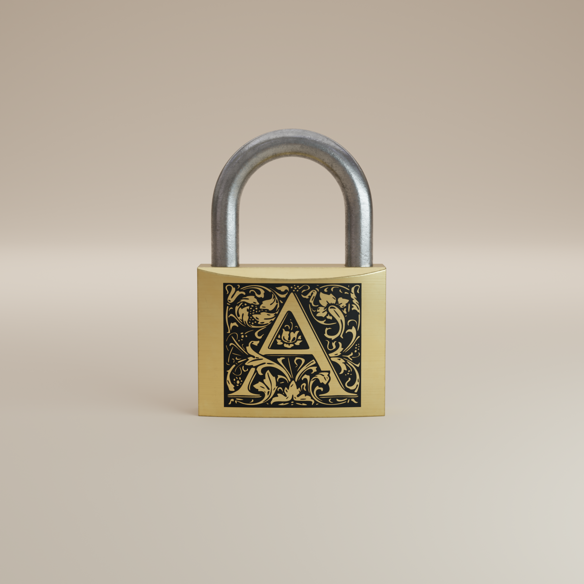 Floral Royal Initial Padlock