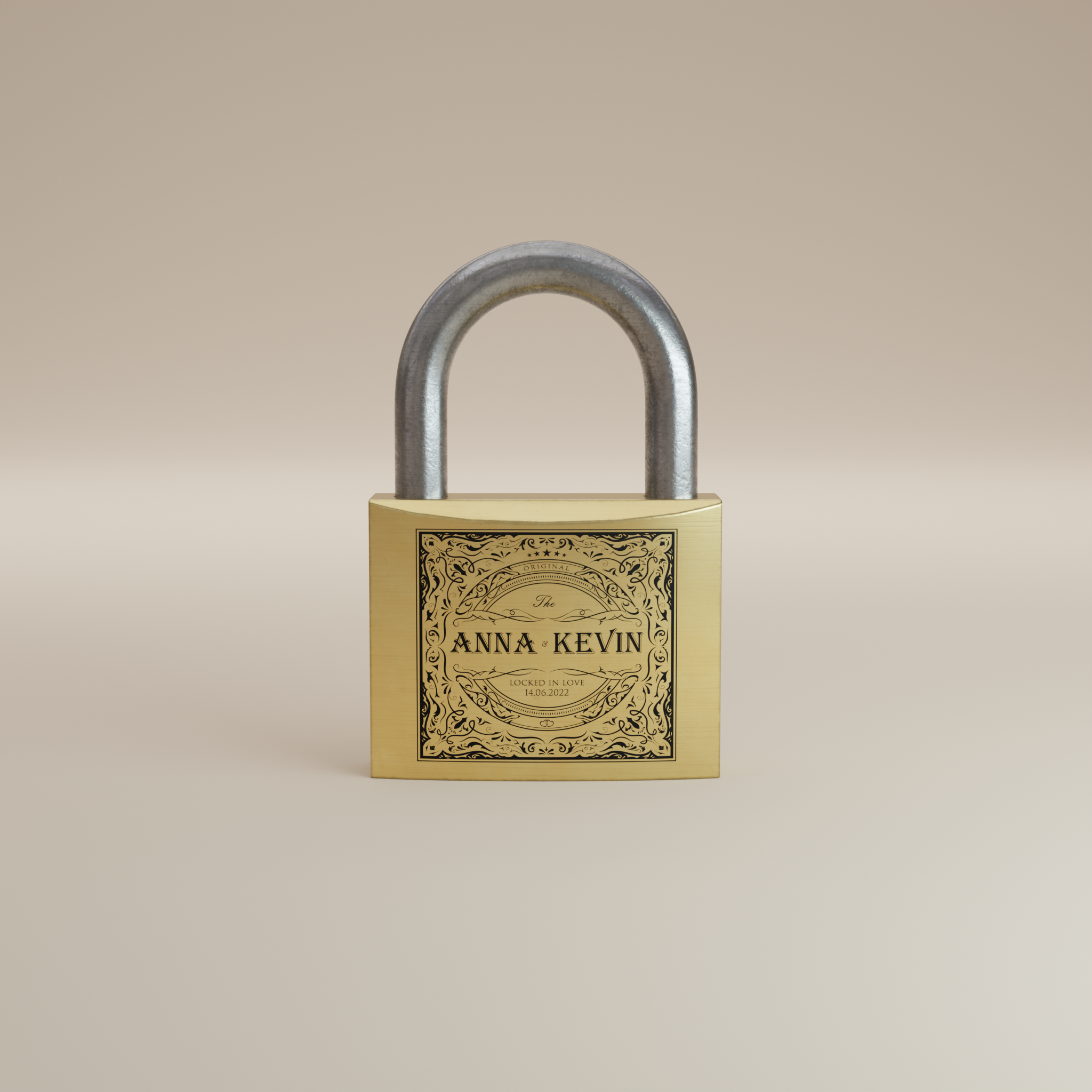 Retro Vintage Couple Padlock
