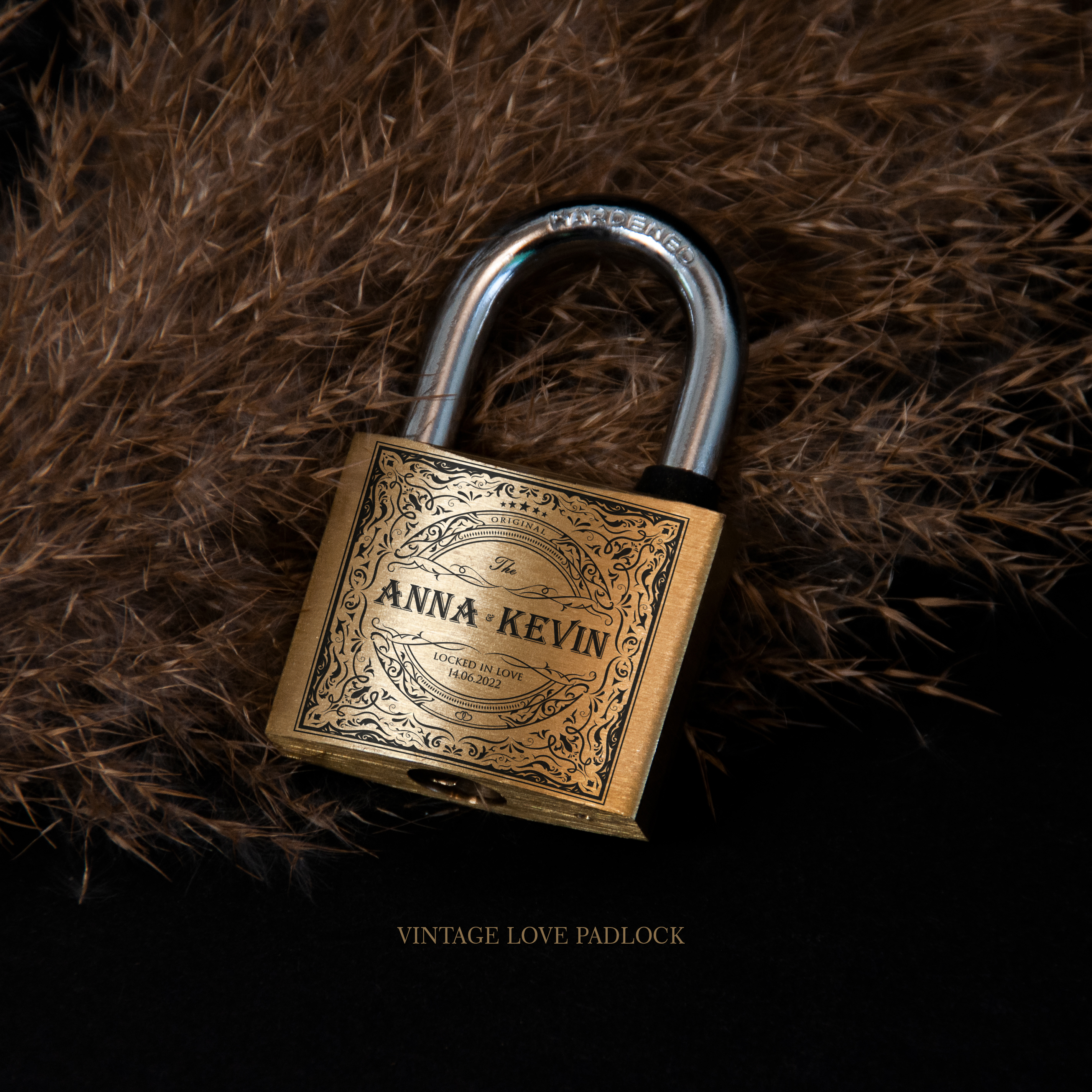 Retro Vintage Couple Padlock