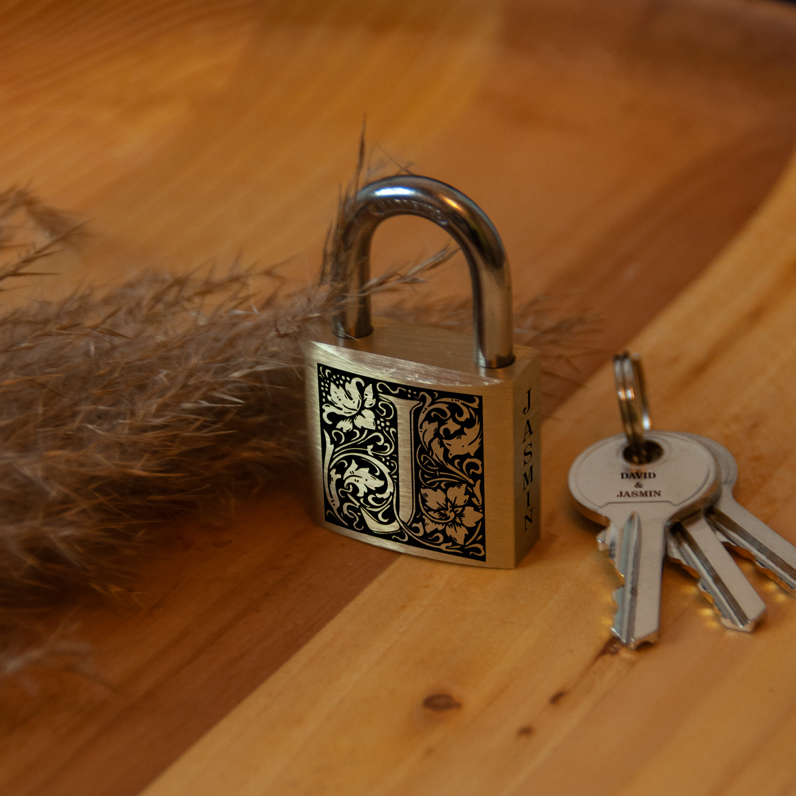 Floral Royal Initial Padlock