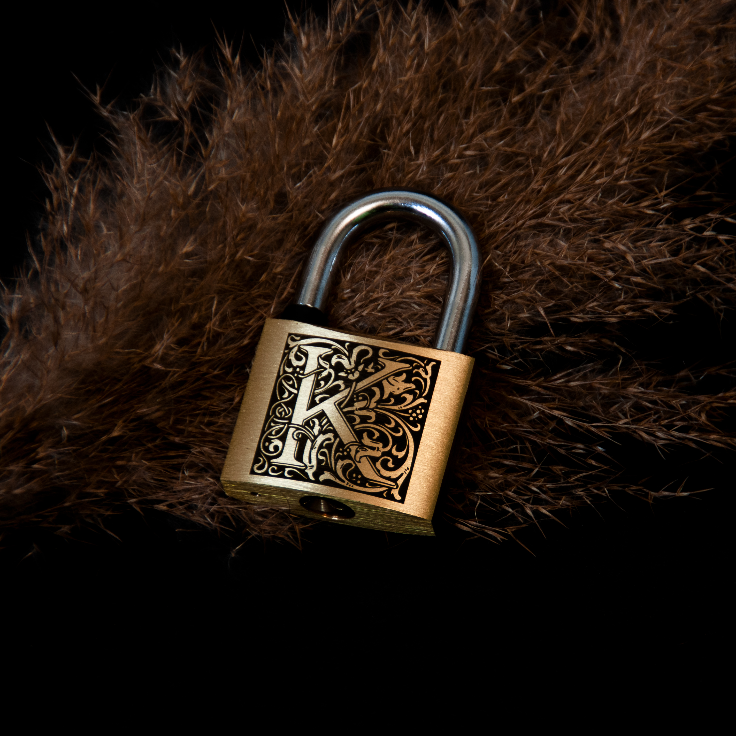 Floral Royal Initial Padlock