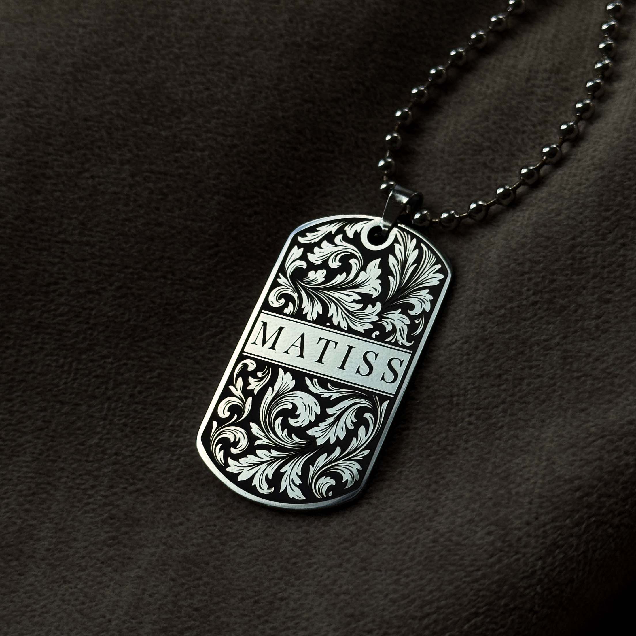Custom Engraved Dog Tag Necklace