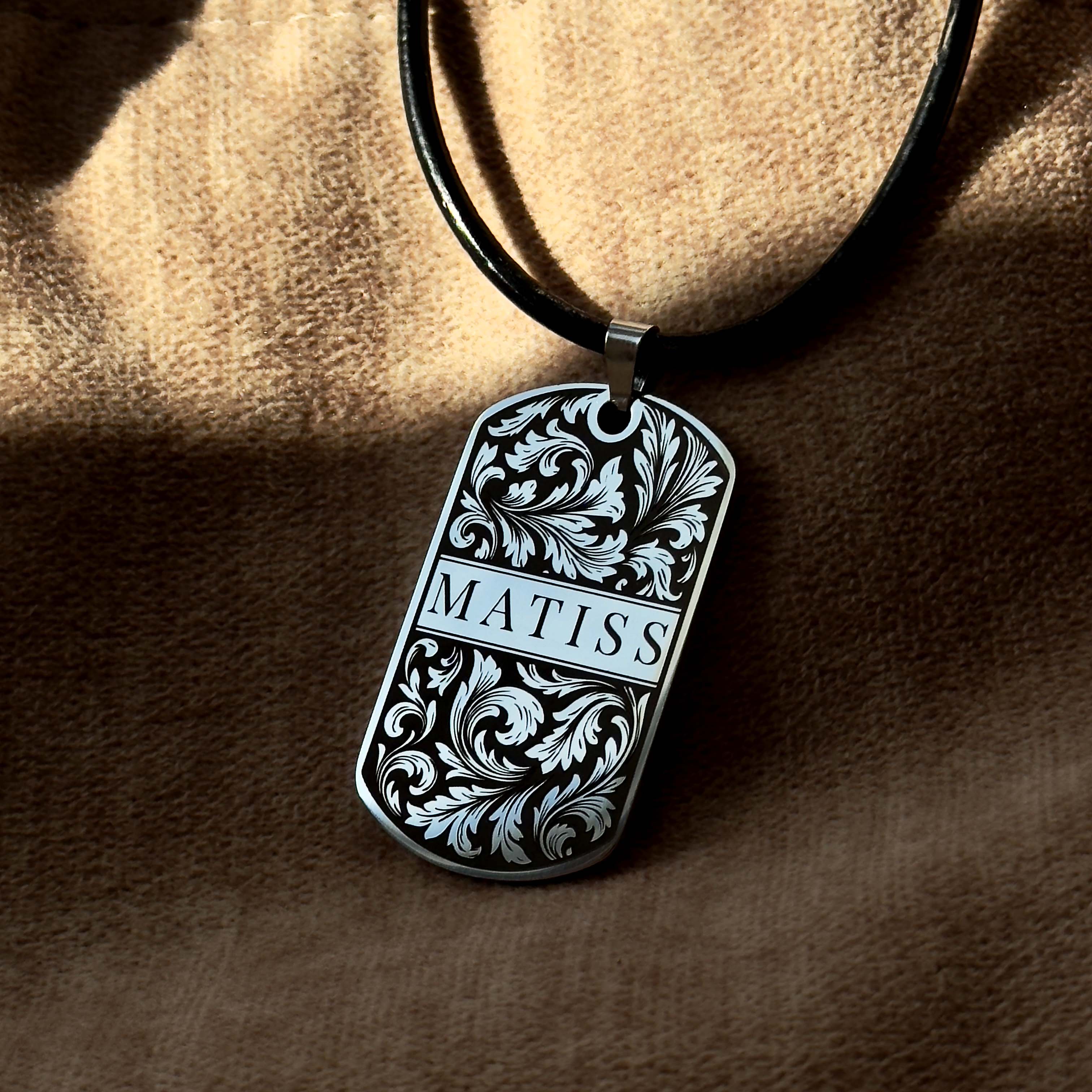 Custom Engraved Dog Tag Necklace