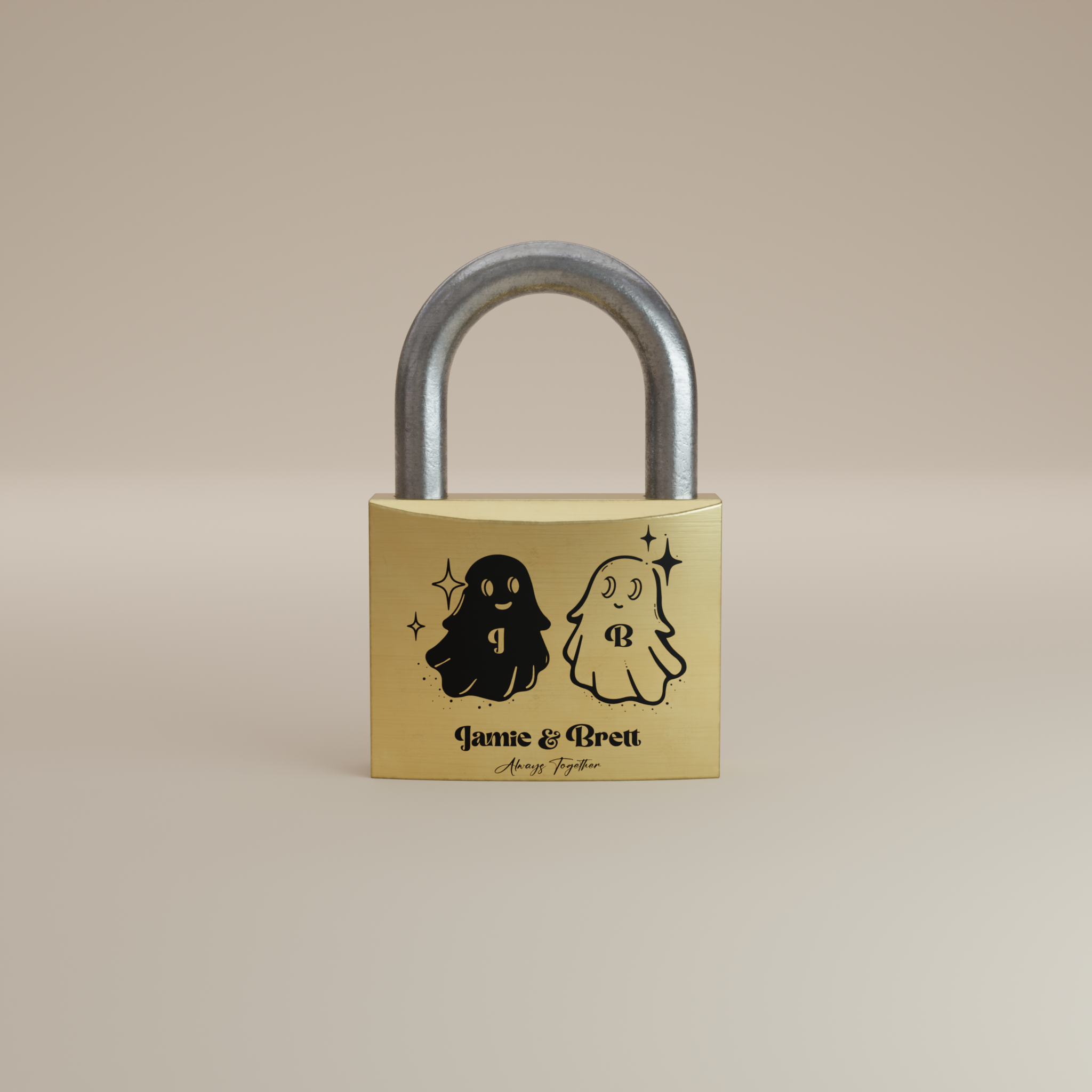 Cute Couple Ghost Padlock