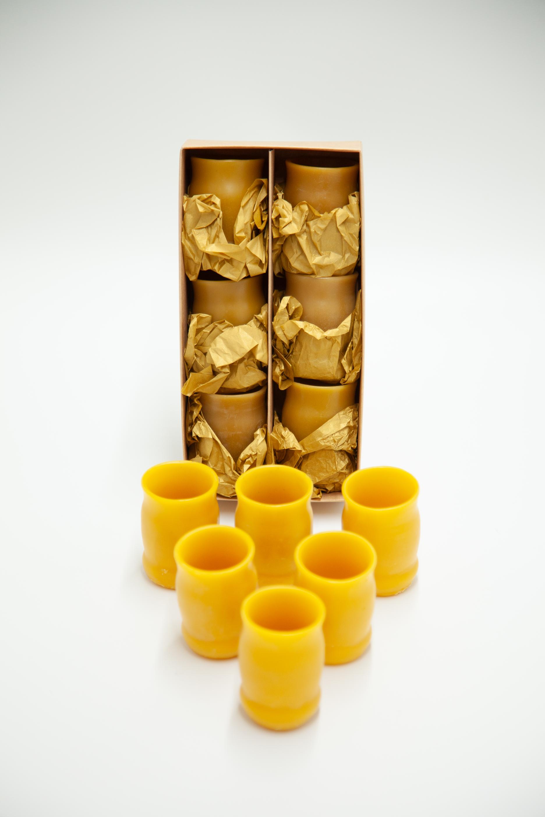 Bičių vaško taurelių rinkinys „Midaus mėgėjui“