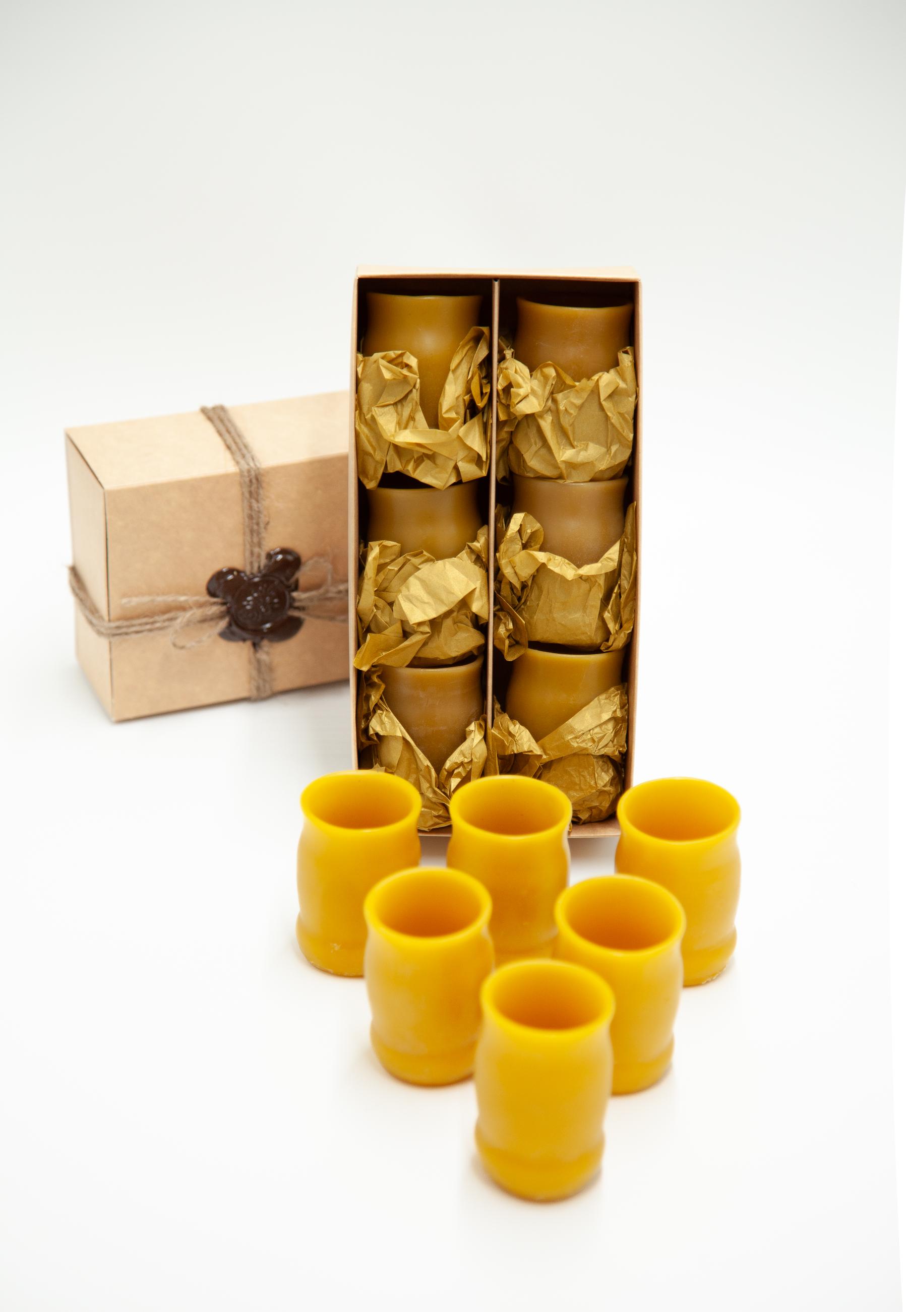 Bičių vaško taurelių rinkinys „Midaus mėgėjui“