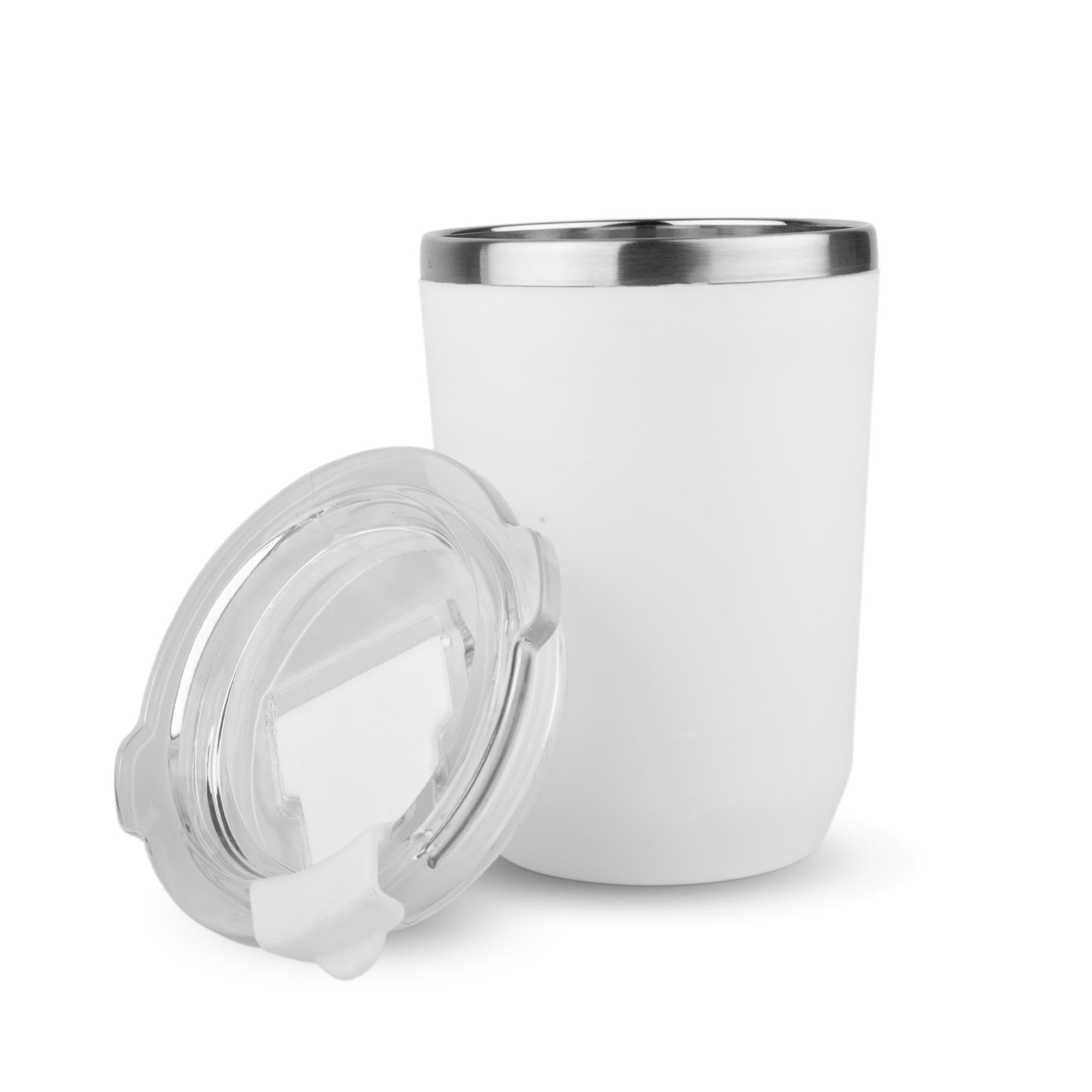 Stainless Steel Coffee & Tea Mug with Flip Top Cap in Lid Without Handle (380ml)