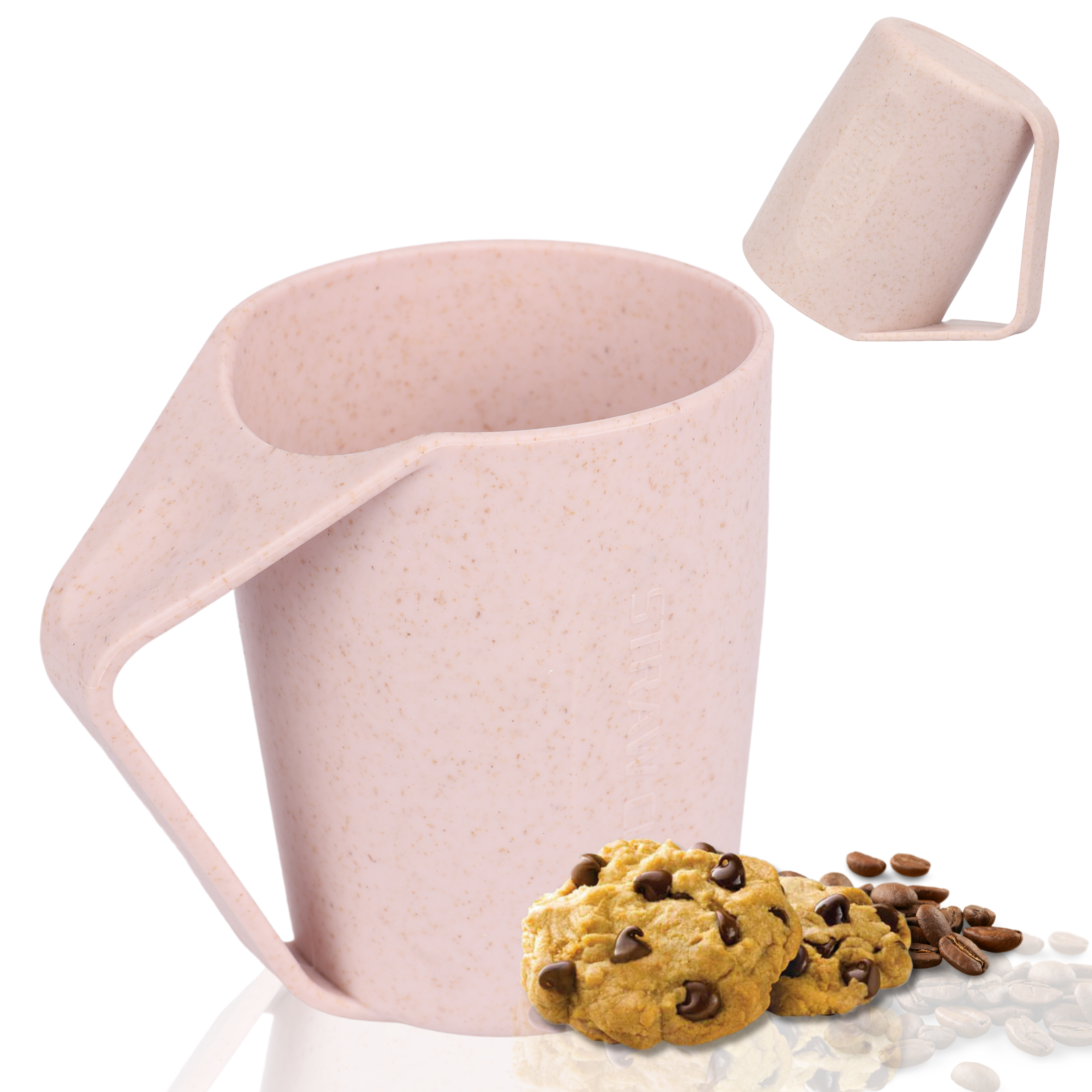 Wheat Straw Eco Friendly Mug with Handle | Tilt Dry Cup Design (400 ml)