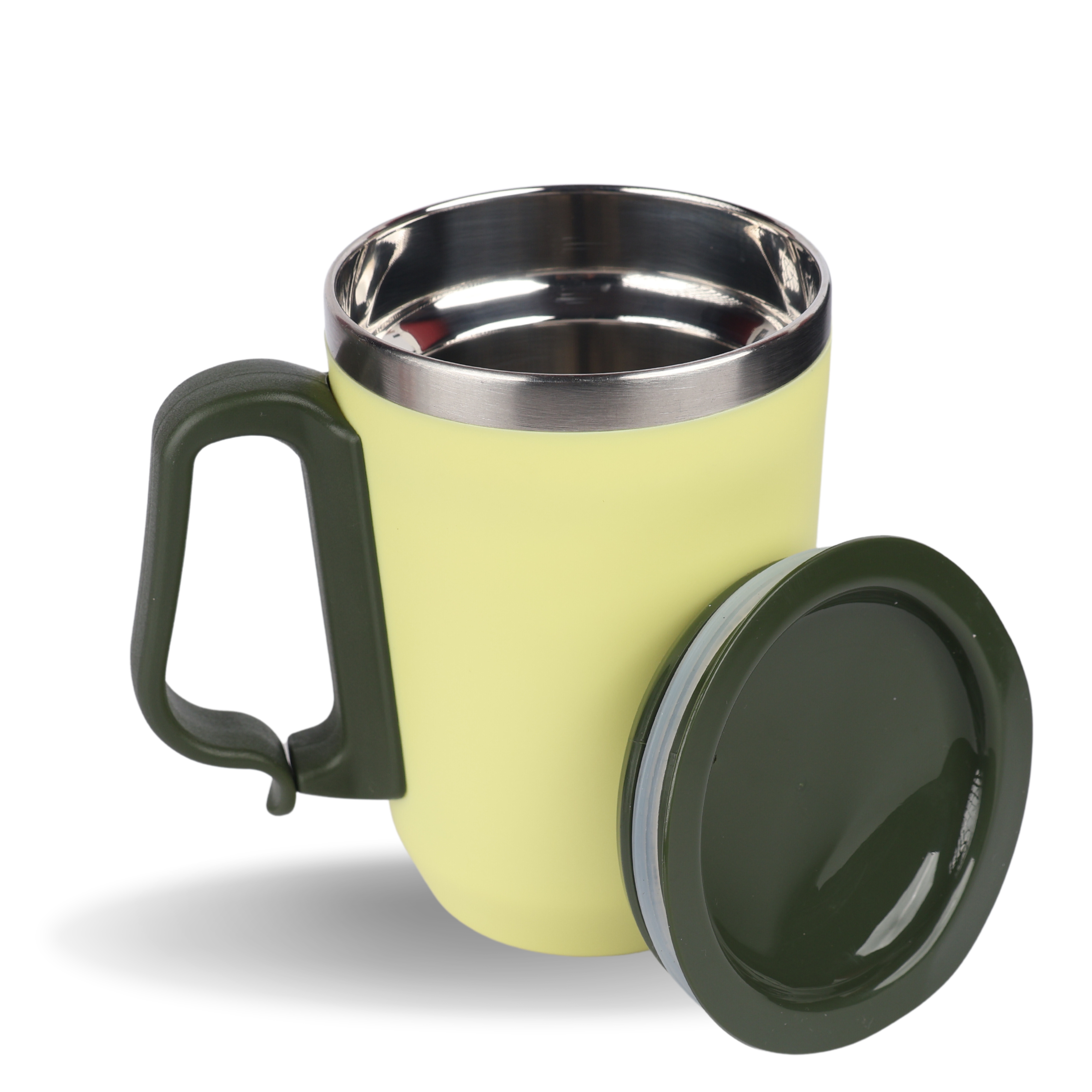Stainless Steel Coffee Mug With Carabiner Handle- Capacity 350 ml