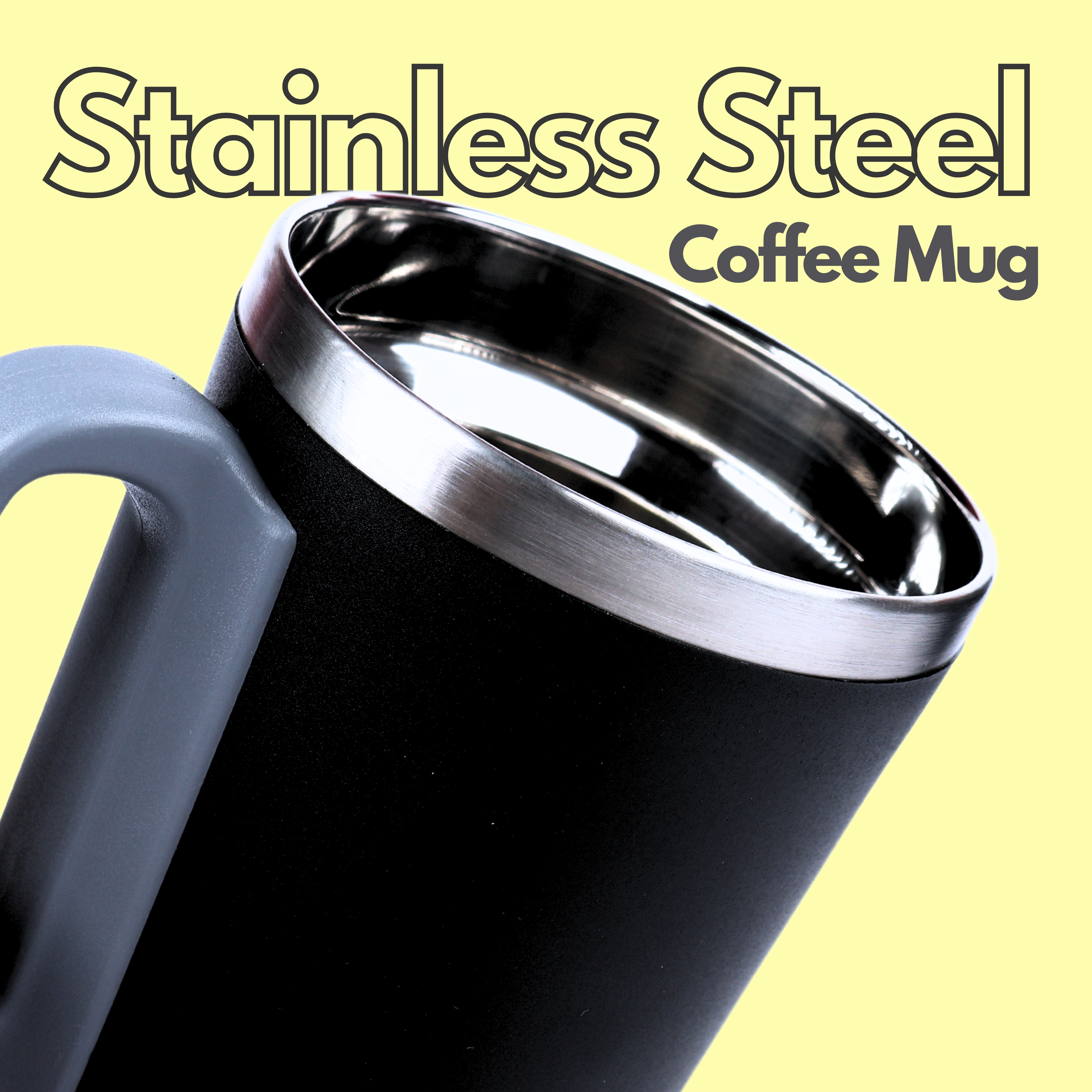 Stainless Steel Coffee Mug With Carabiner Handle- Capacity 350 ml 