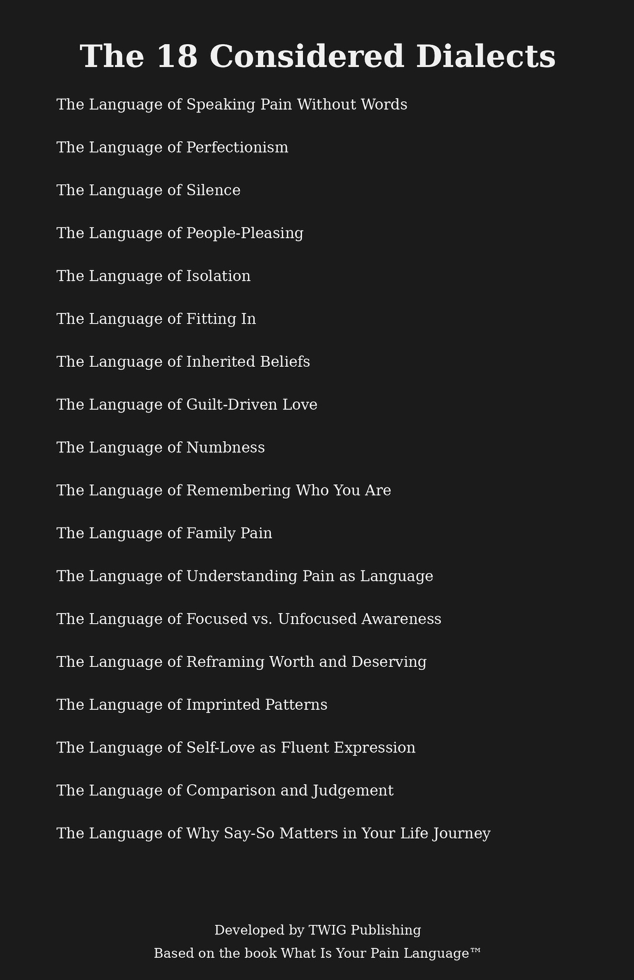 What Is Your Pain Language™