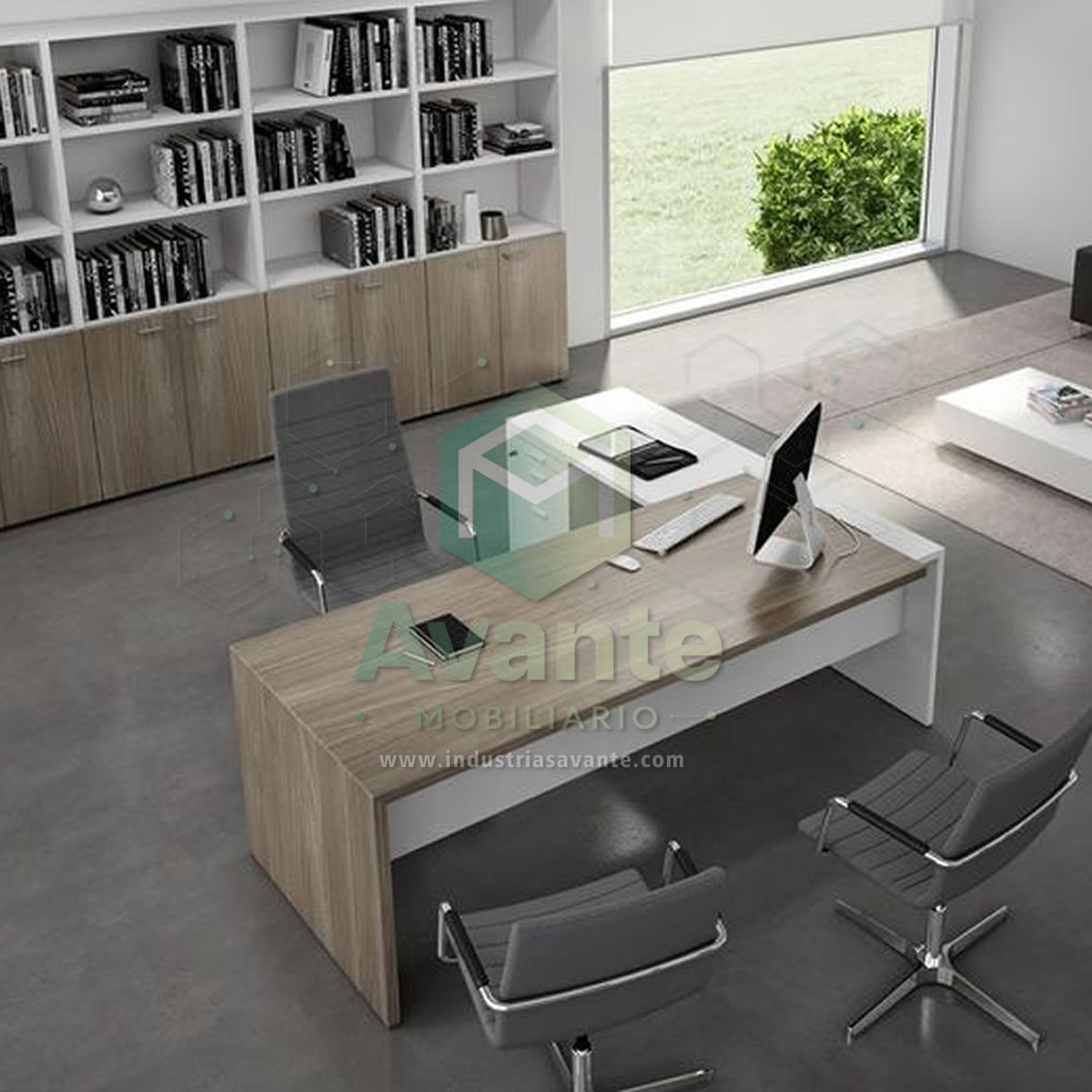 Escritorio Ejecutivo Minimalista en “L” Mod. Renovo WT-009