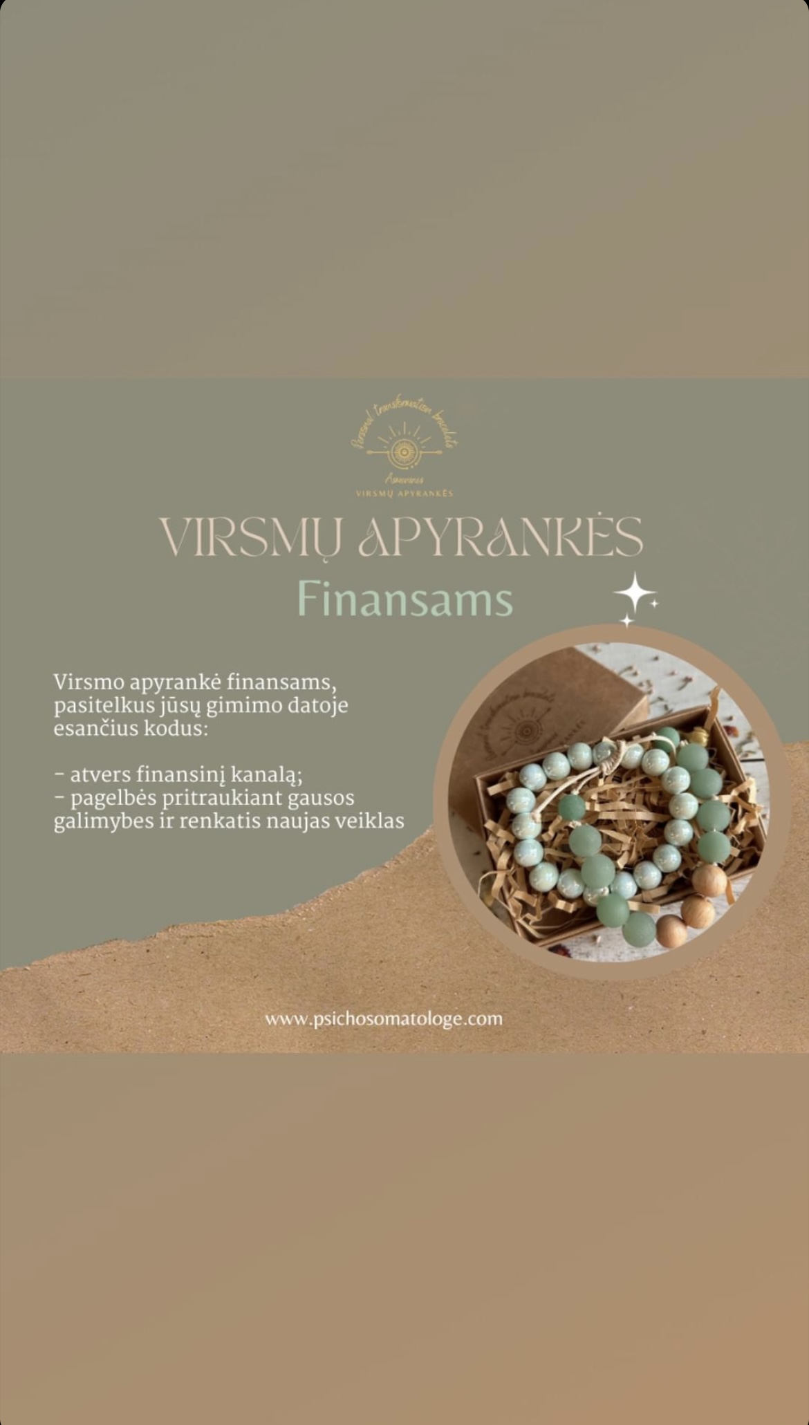 Asmeninė virsmo apyrankė finansams