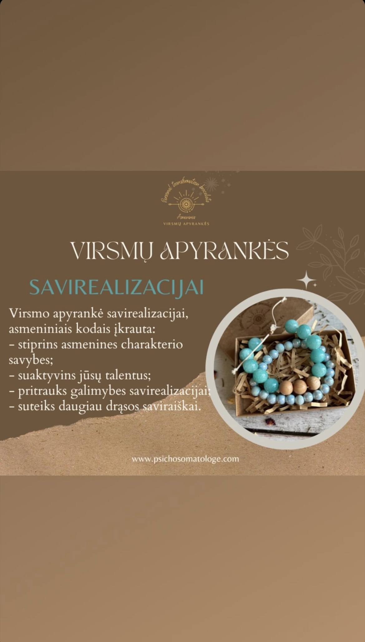Asmeninė virsmo apyrankė savirealizacijai
