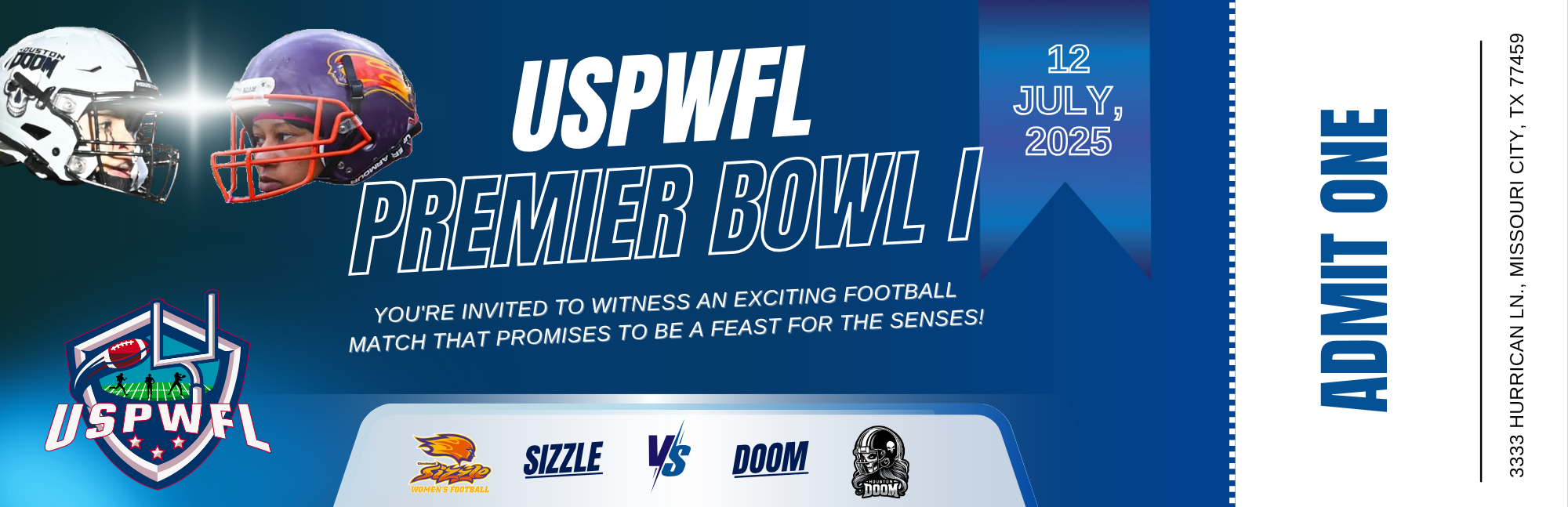 USPWFL Premier Bowl I Ticket