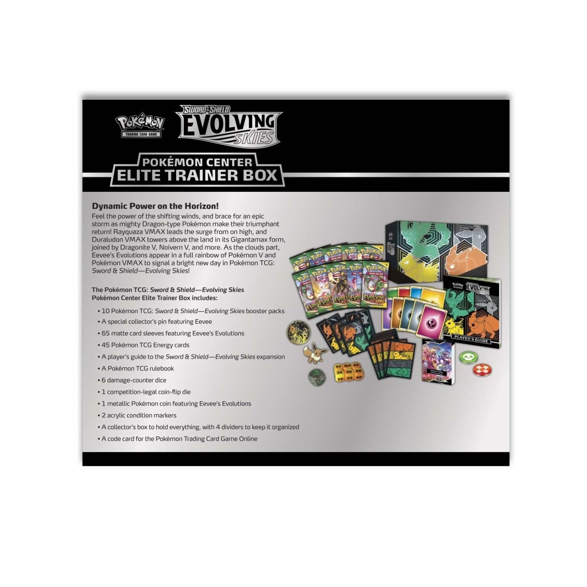 Evolving Skies Pokemon Center Elite trainer box (flareon/jolteon/umbreon/leafeon box art)