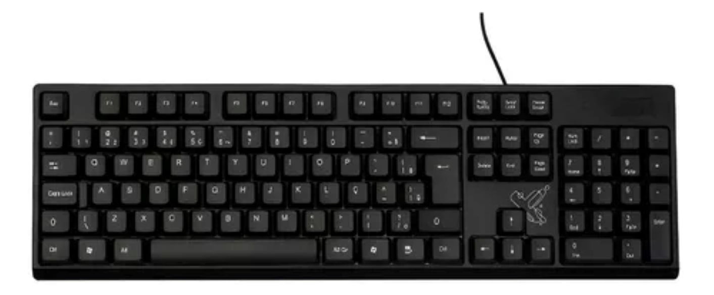 Teclado Com Fio Usb Padrão Abnt2 Maxprint Cor De Teclado Preto Idioma Português Brasil