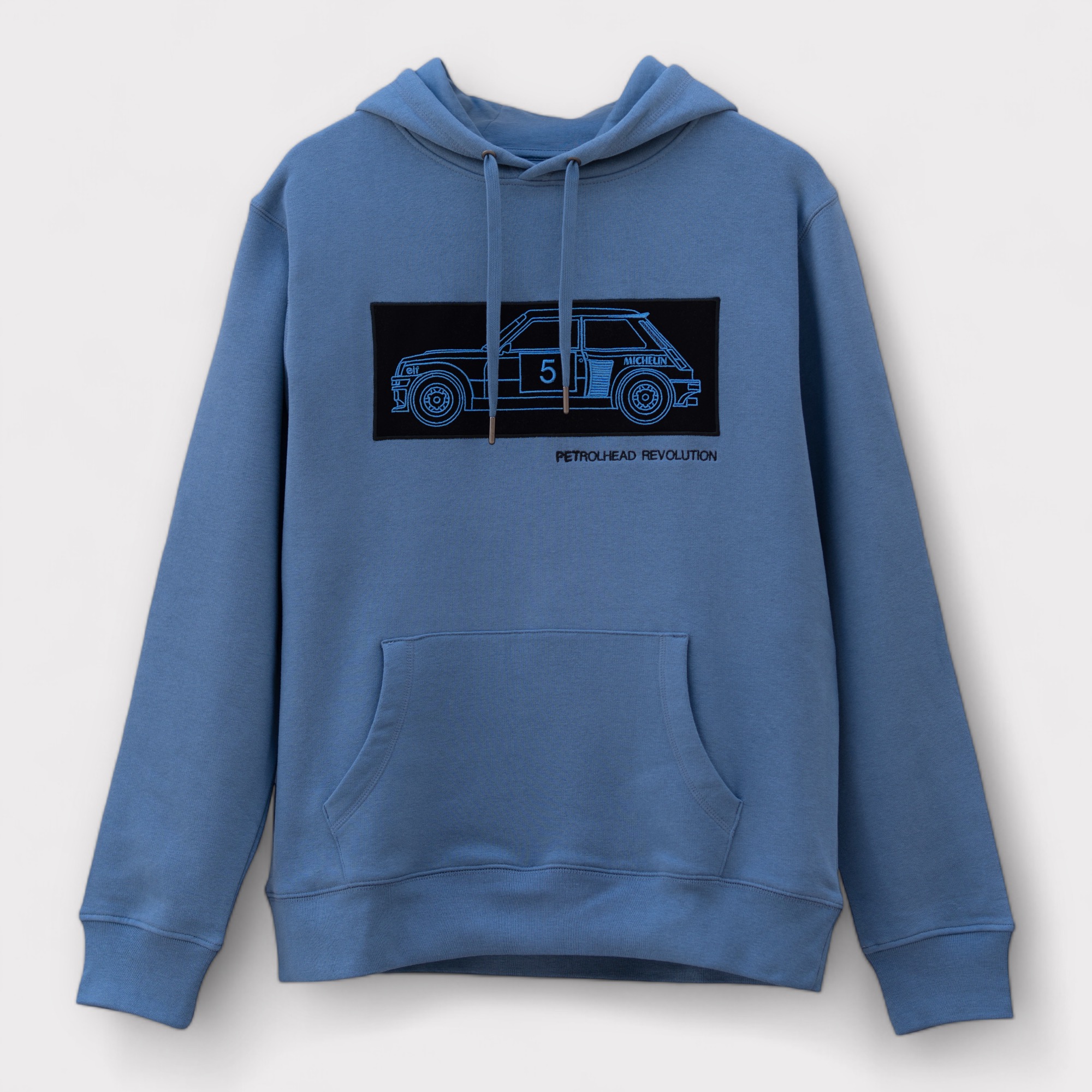 Renault 5 Turbo (azul-negro) con capucha