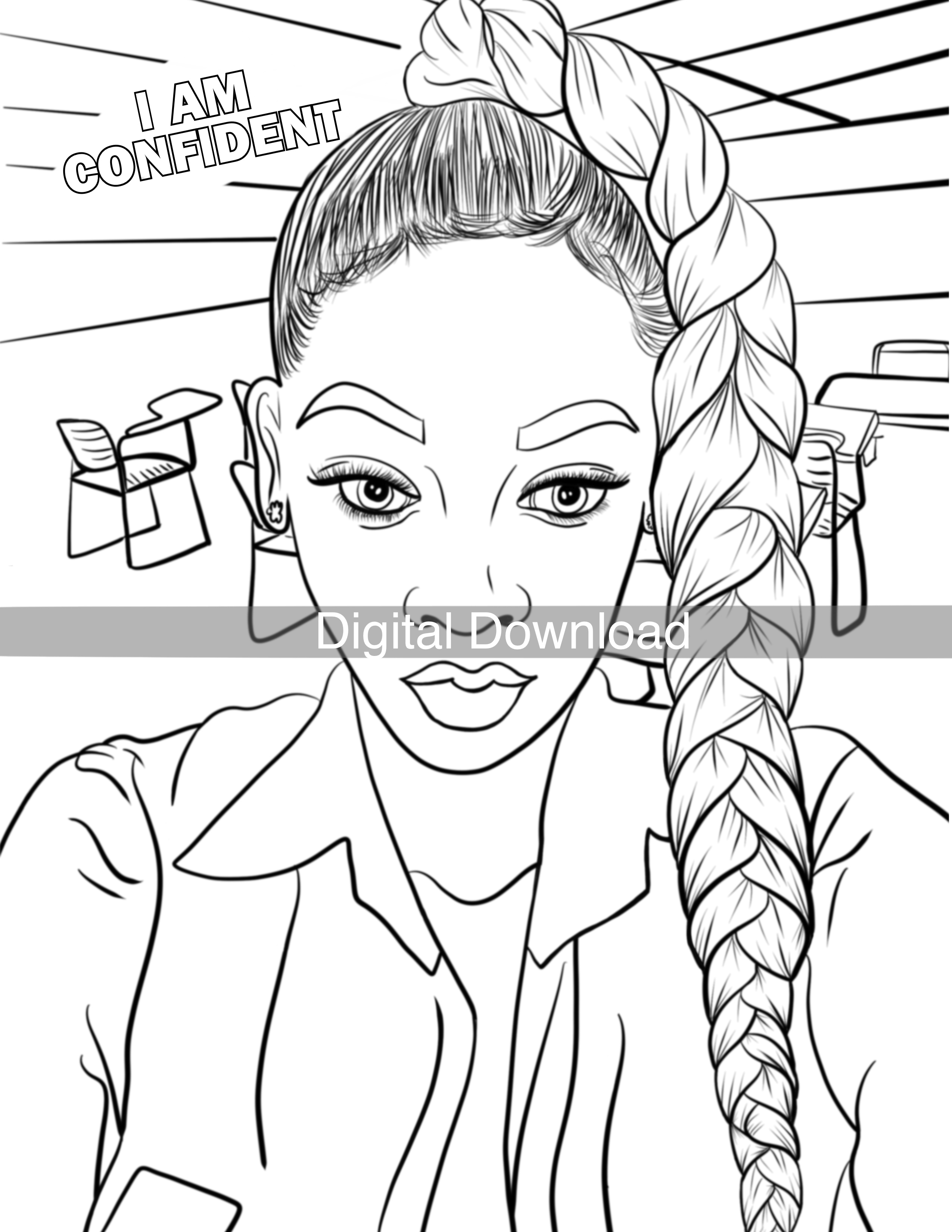 Confident Coloring Page (DOWNLOAD)