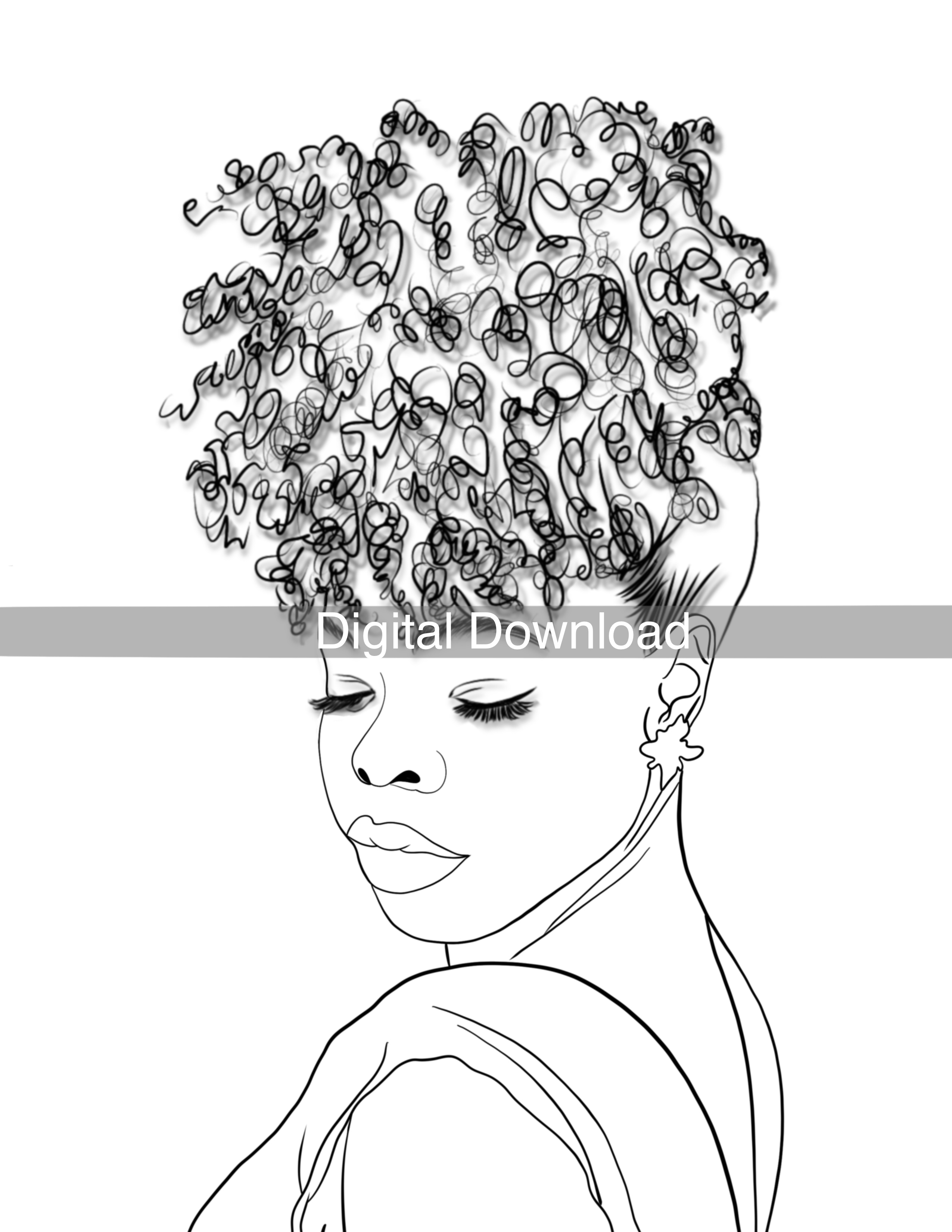 Curls Time Coloring Page (DOWNLOAD)