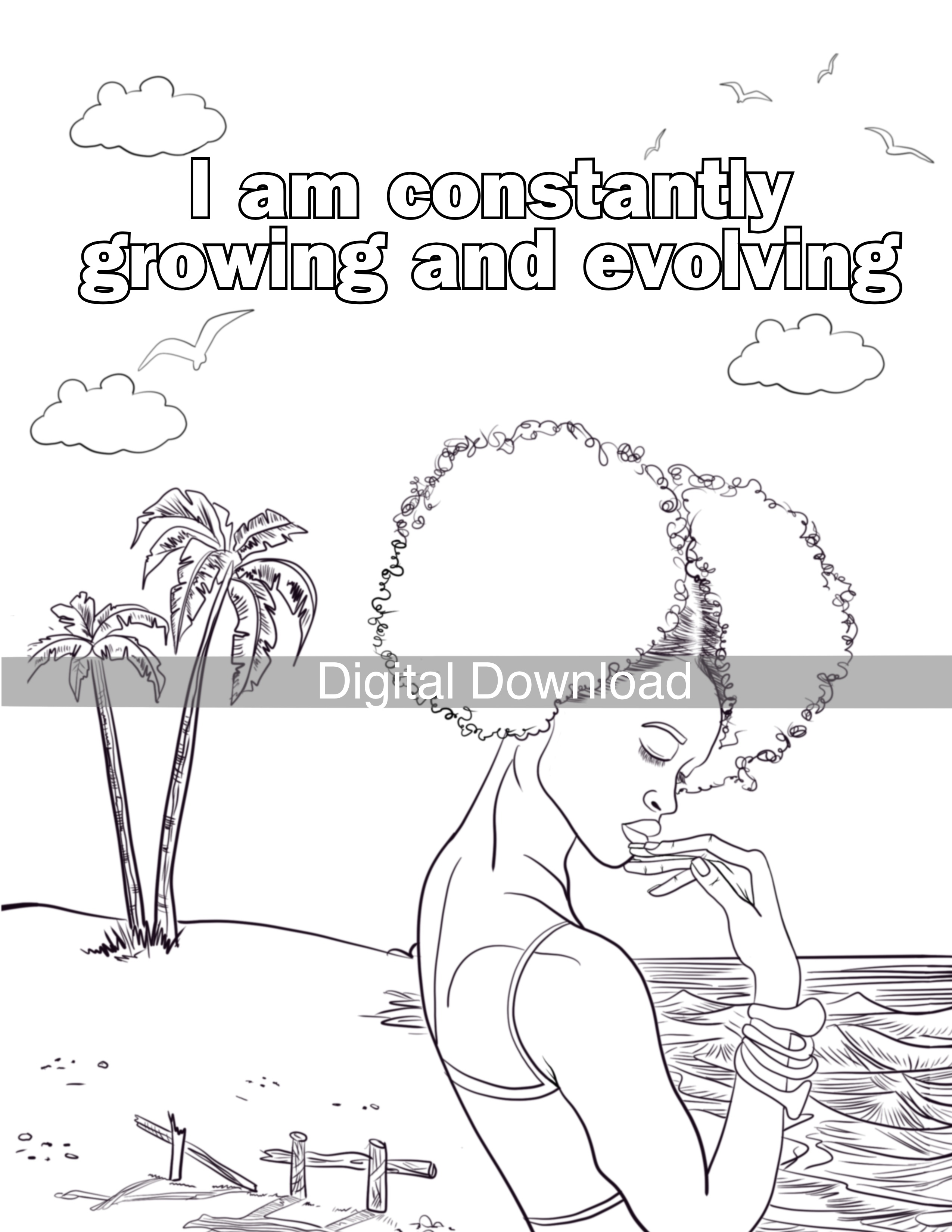 Growing coloring page (DOWNLOAD)