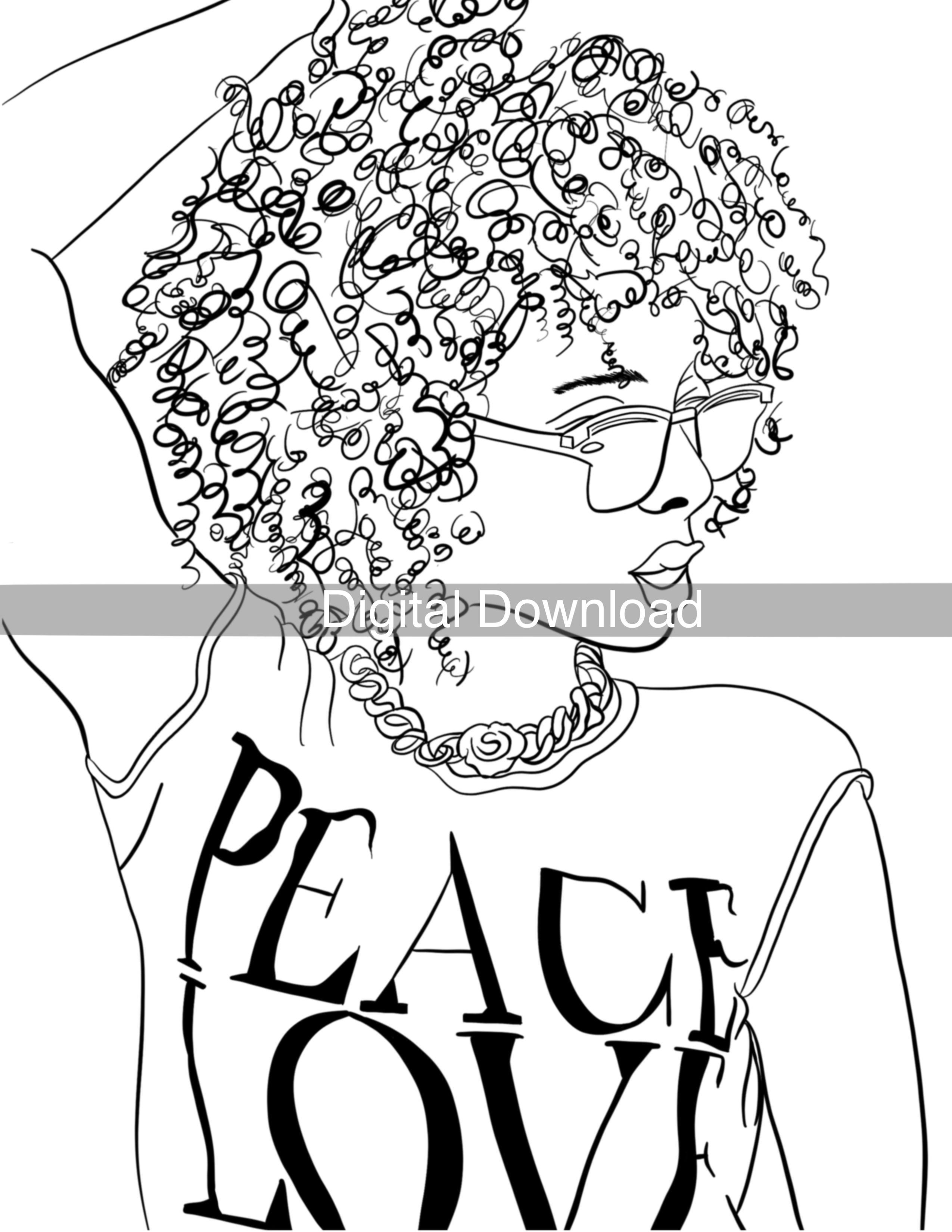 Peace coloring page (DOWNLOAD)