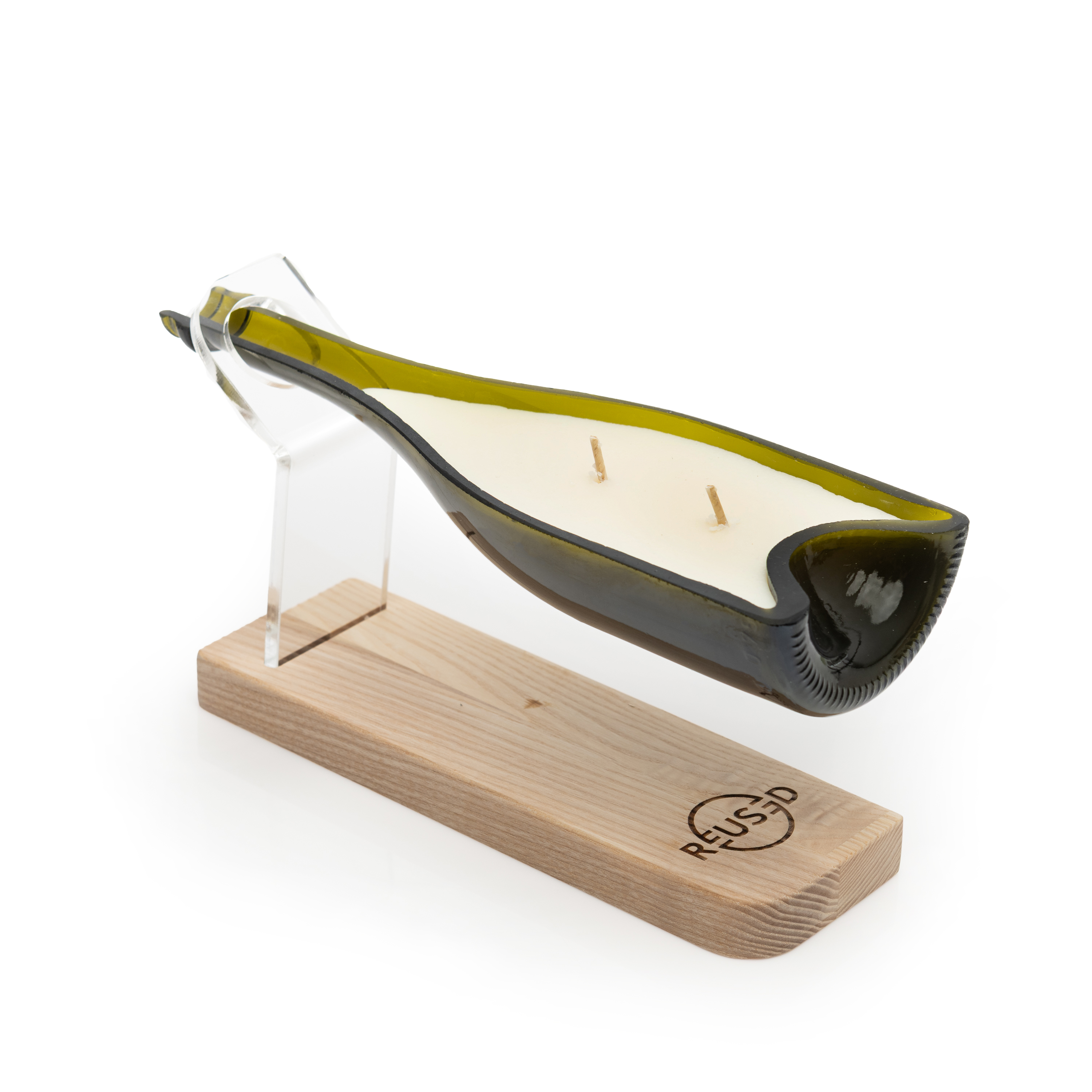  REUSED žvakė "laivas" su stoveliu BUTIKAS