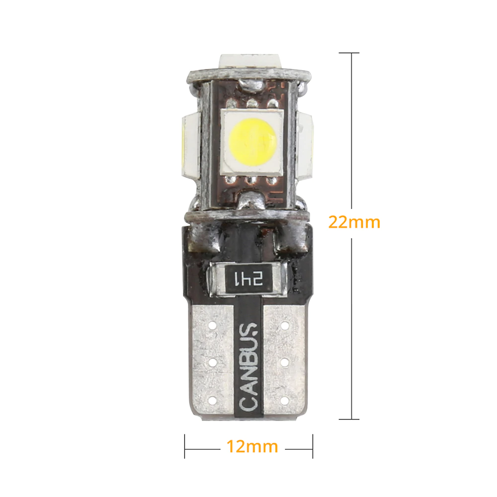 LED lemputė T10 W5W 5SMD CANBUS