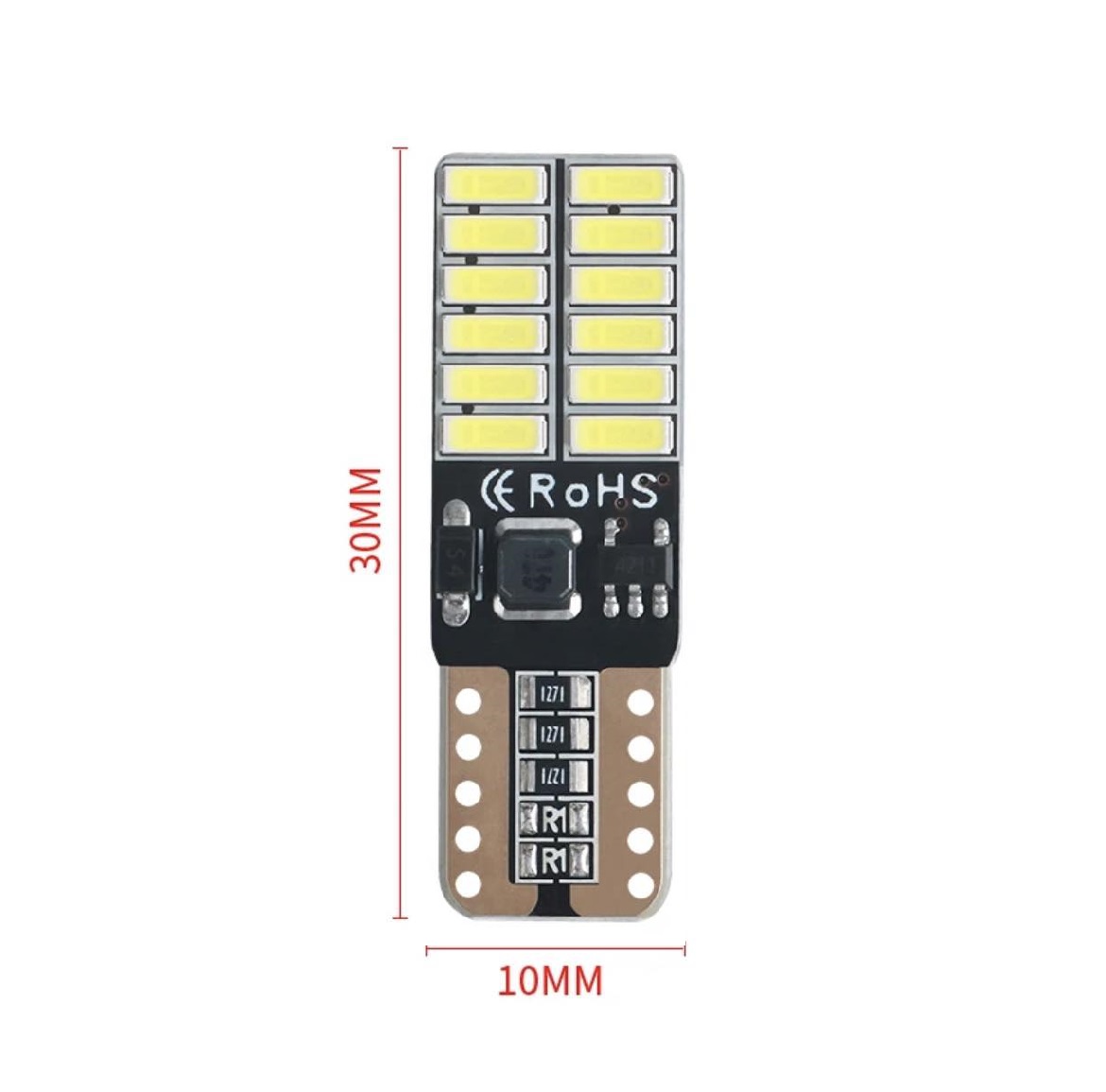 LED lemputė T10 W5W 24SMD CANBUS (dvipusė)