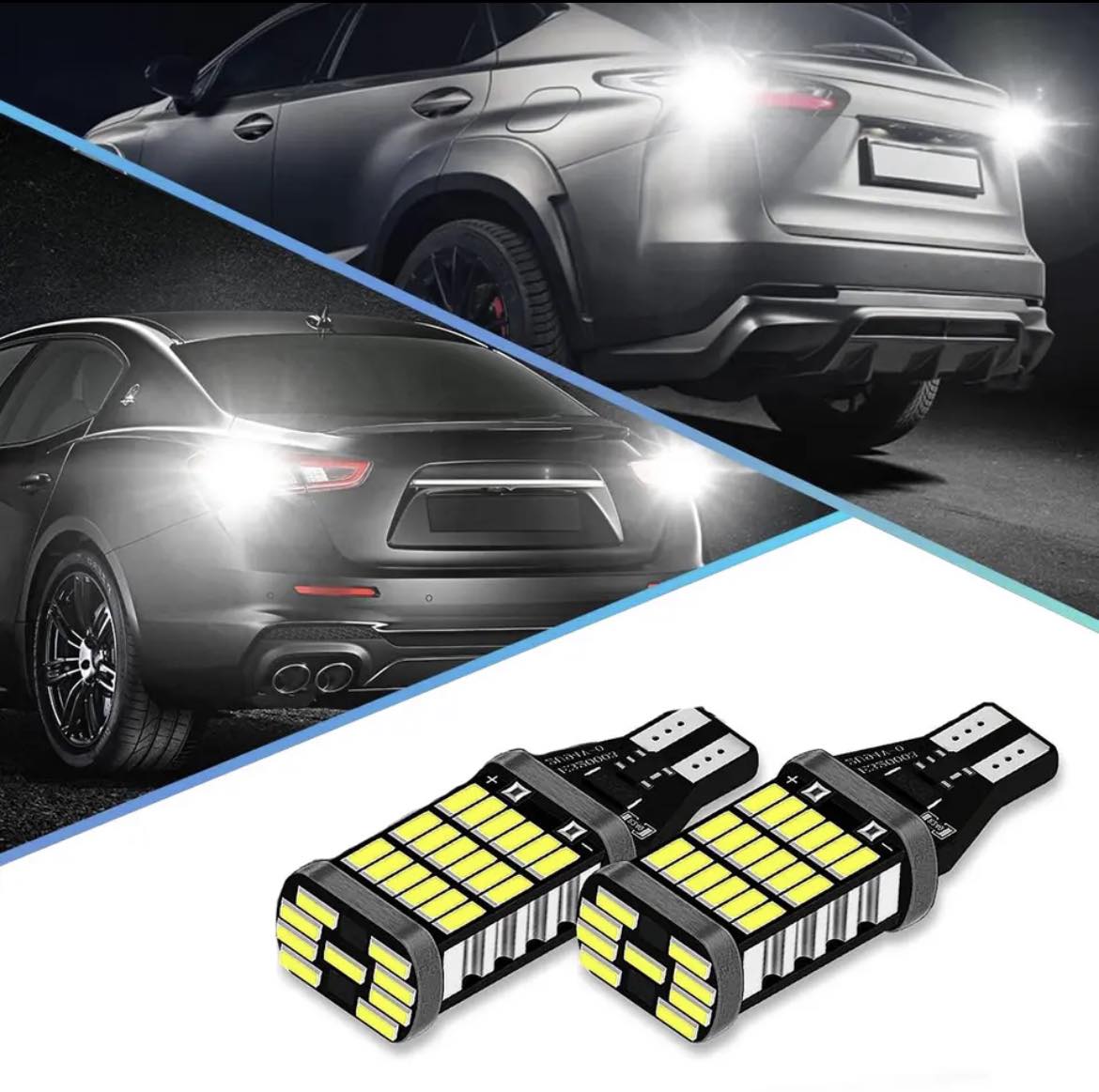 LED lemputė atbuliniui T15 W16W 45SMD CANBUS