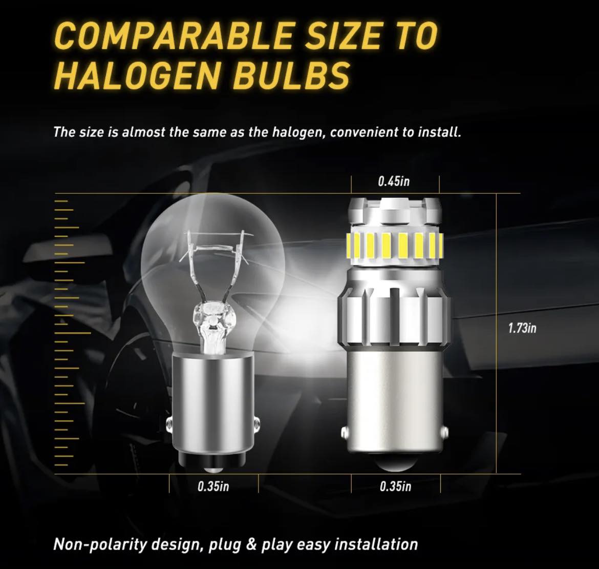 LED lemputės atbuliniui P21W BA15S 1156 23SMD AUXITO CANBUS