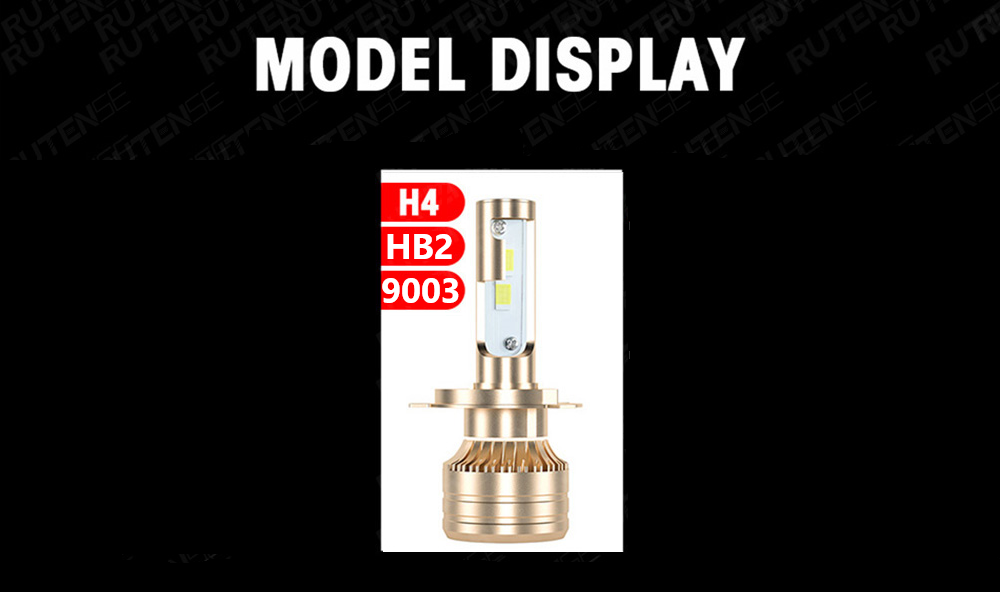 H4 HB2 9003 LED lemputės XM70 Rutense
