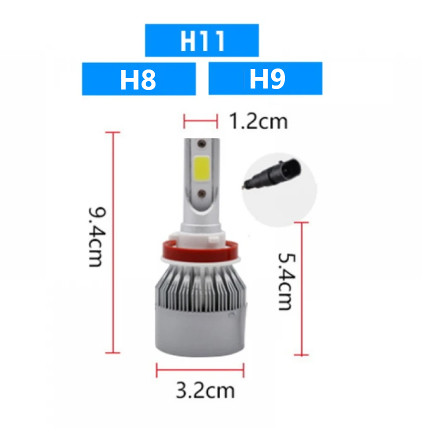 H8 H9 H11 LED lemputės C6 Rutense