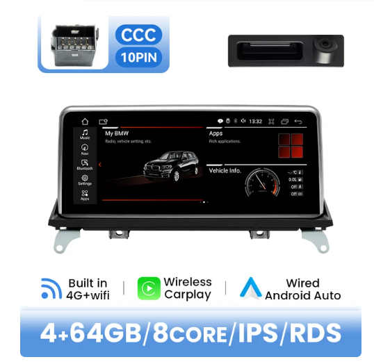 BMW E70 X5 / E71 X6 multimedija 8core + 4GB + 64ROM + Camera 10.25" *CCC
