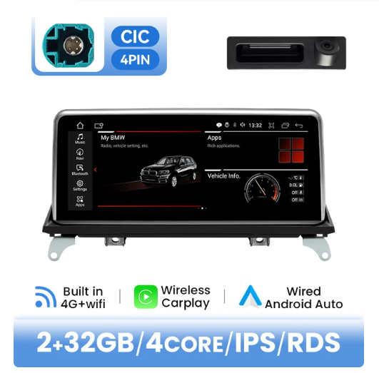 BMW E70 X5 / E71 X6 multimedija 4core + 2GB + 32ROM + Camera 10.25" *CIC